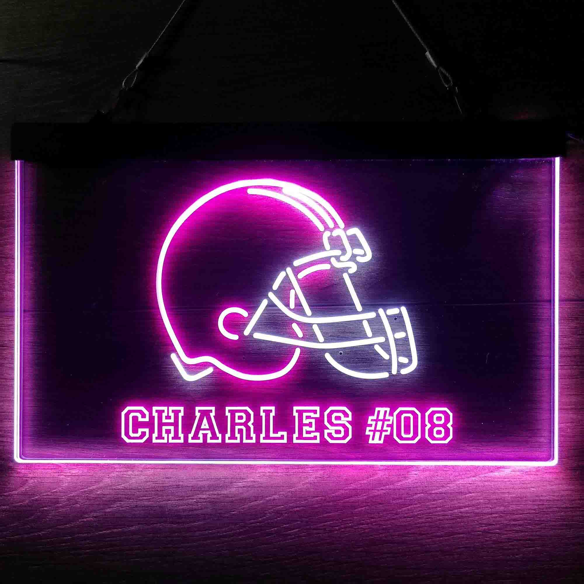 Personalized Cleveland Browns Team Number Neon-Like LED Sign - ProLedSign