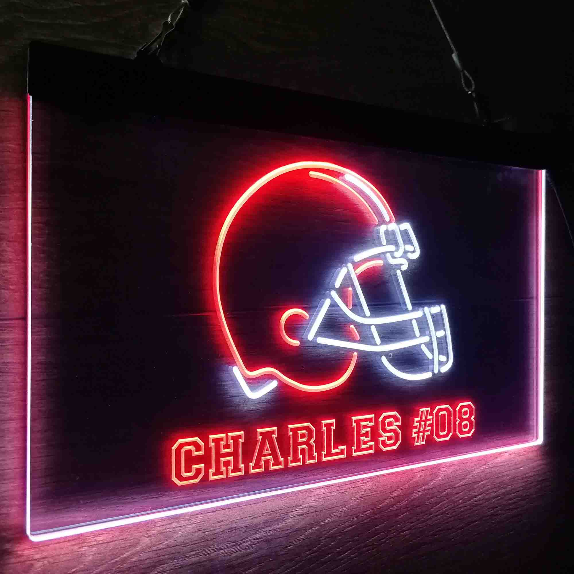 Personalized Cleveland Browns Team Number Neon-Like LED Sign - ProLedSign