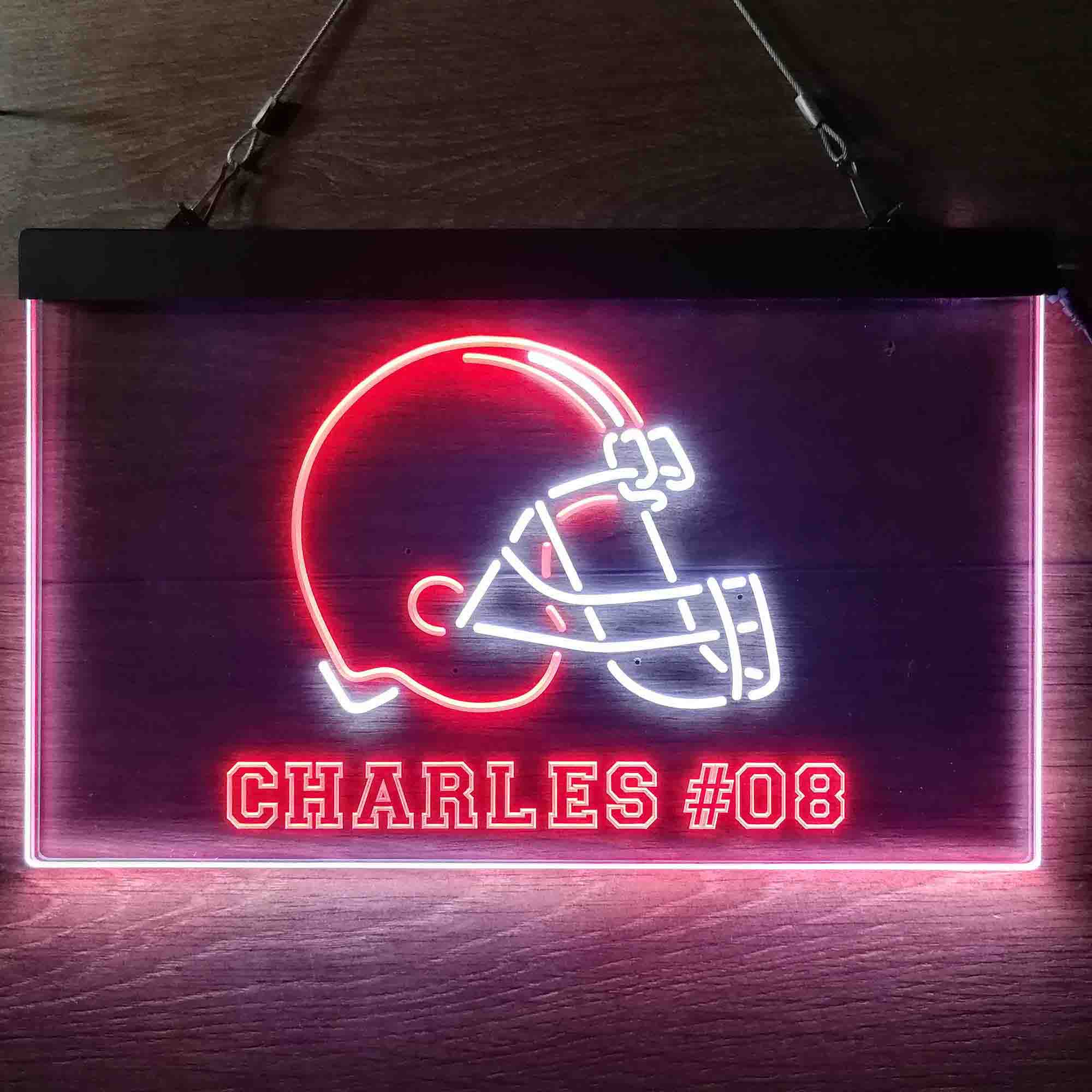 Personalized Cleveland Browns Team Number Neon-Like LED Sign - ProLedSign