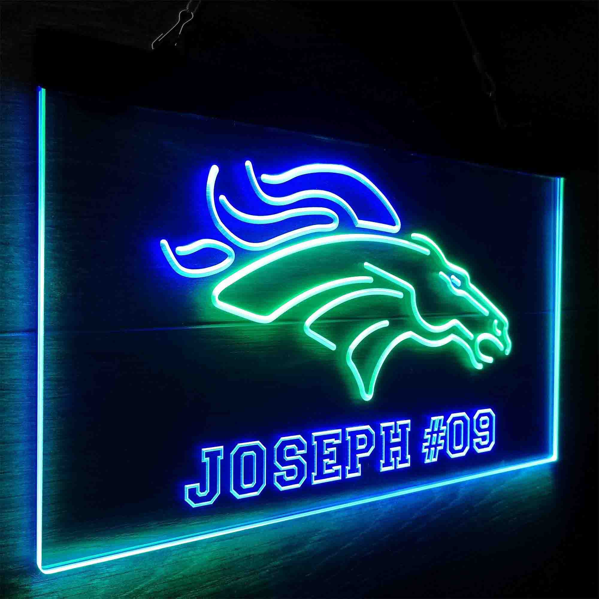 Personalized Denver Broncos Team Number Neon-Like LED Sign - ProLedSign