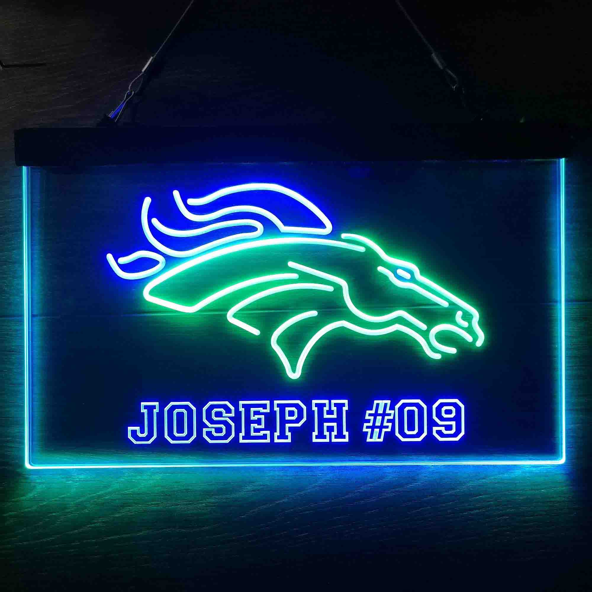 Personalized Denver Broncos Team Number Neon-Like LED Sign - ProLedSign