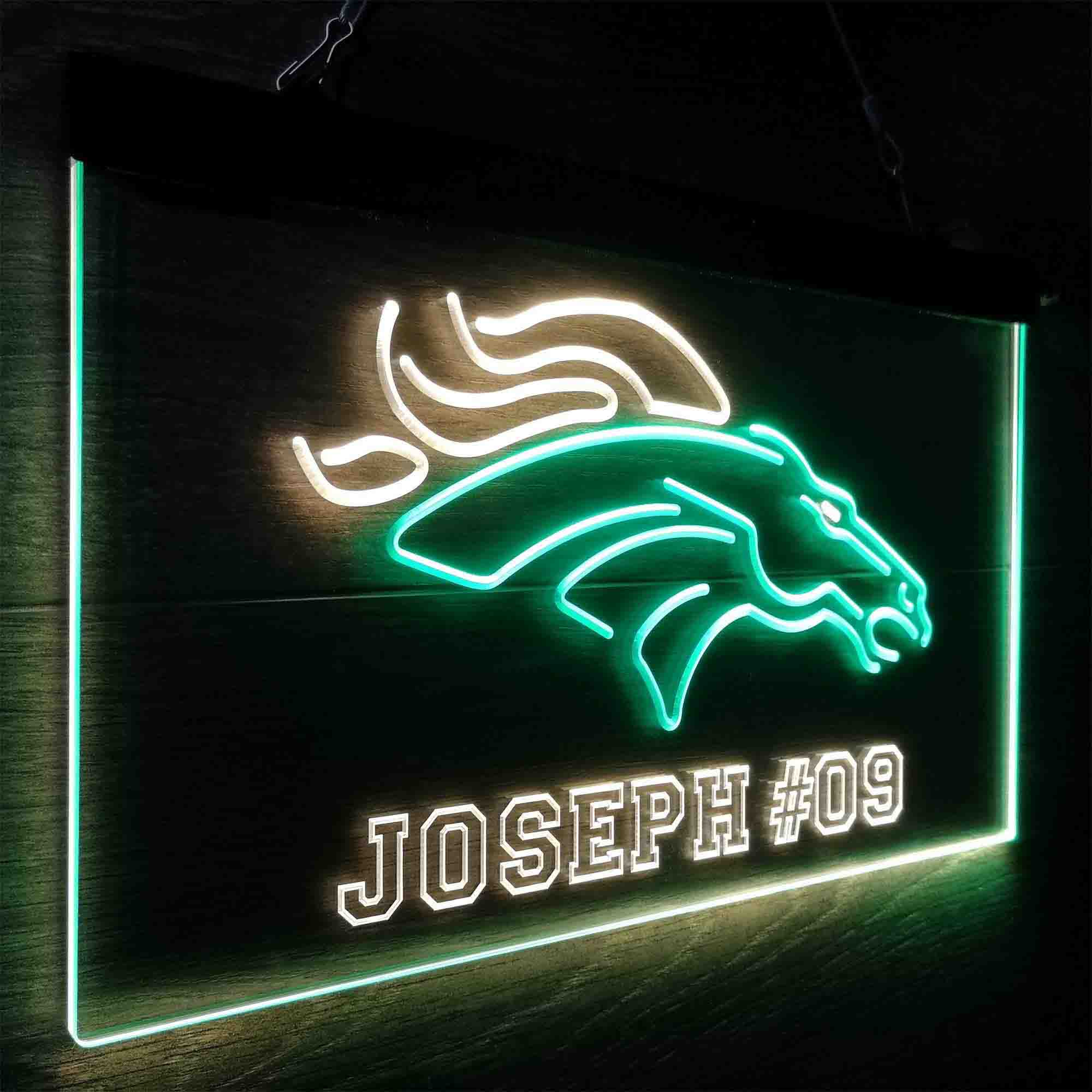 Personalized Denver Broncos Team Number Neon-Like LED Sign - ProLedSign