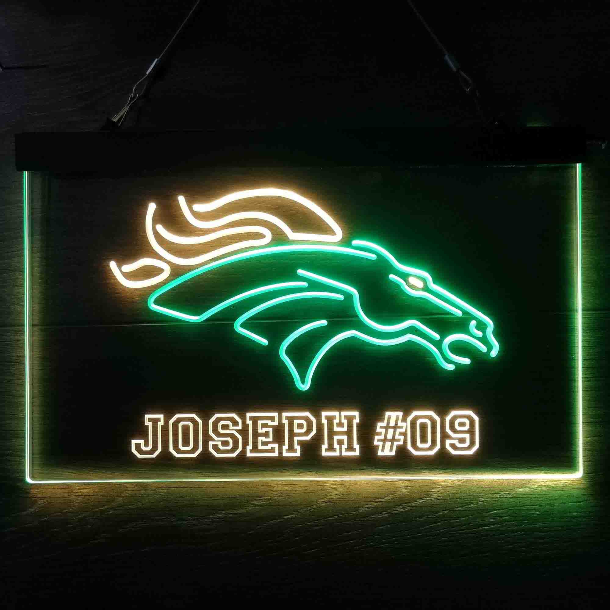 Personalized Denver Broncos Team Number Neon-Like LED Sign - ProLedSign