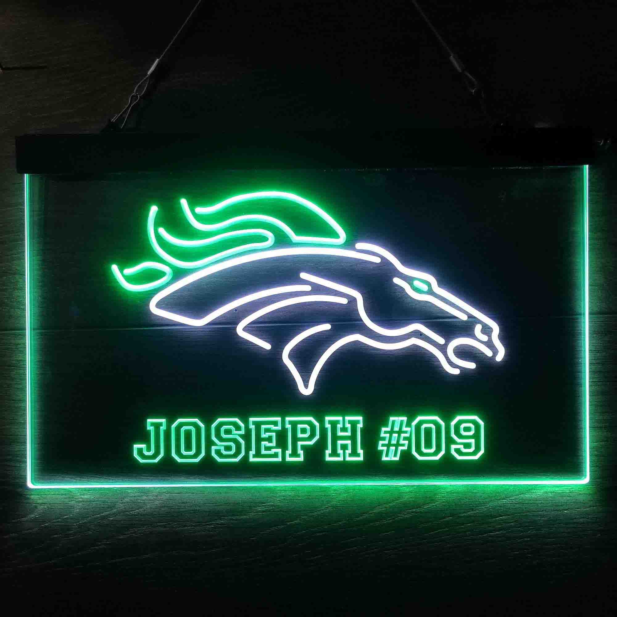 Personalized Denver Broncos Team Number Neon-Like LED Sign - ProLedSign