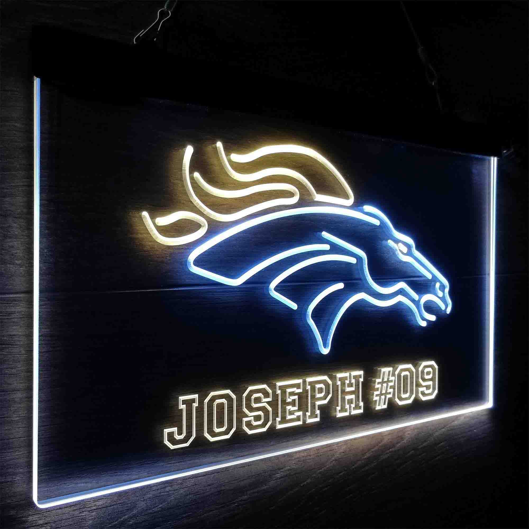 Personalized Denver Broncos Team Number Neon-Like LED Sign - ProLedSign