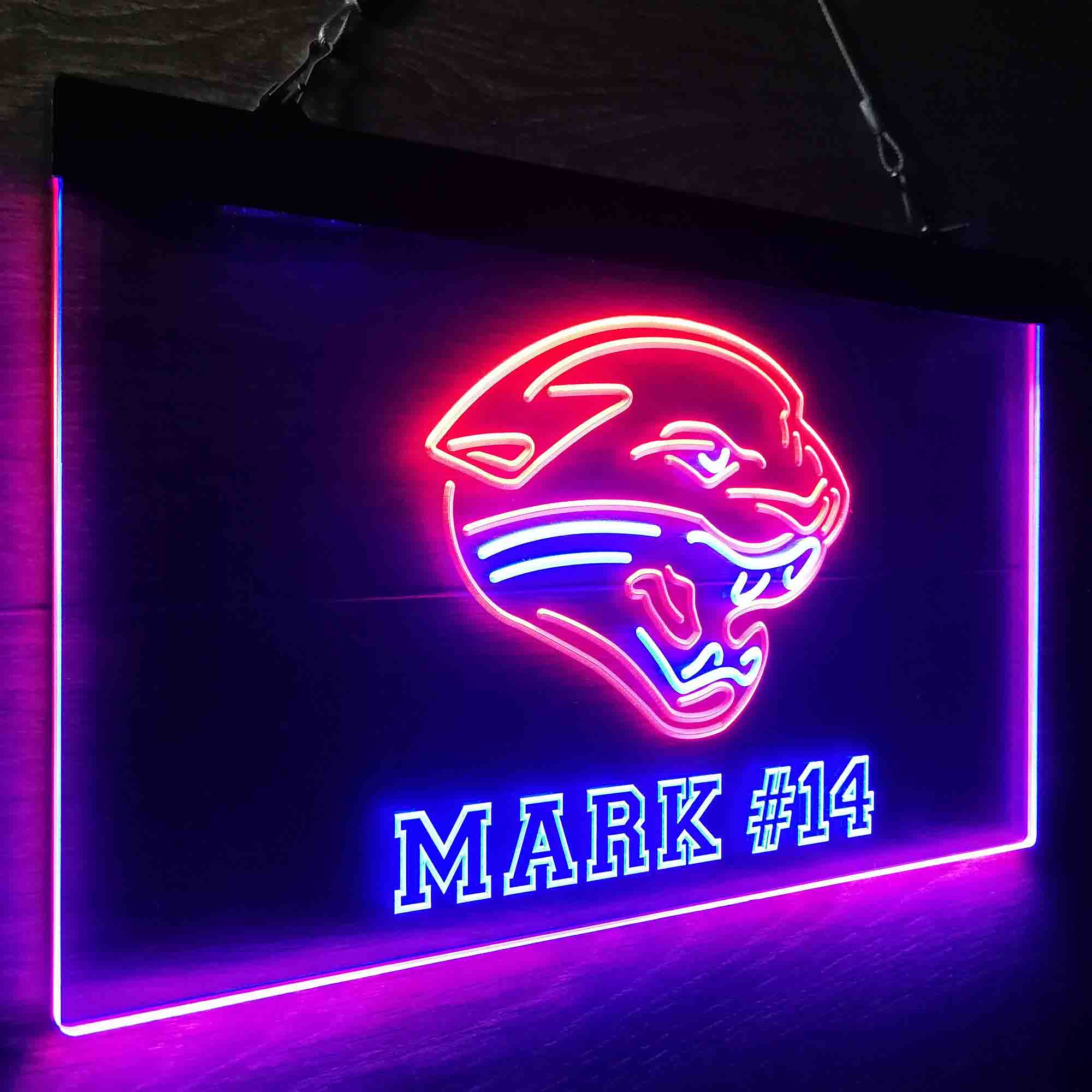 Personalized Jacksonville Jaguars Team Number Neon-Like LED Sign - ProLedSign