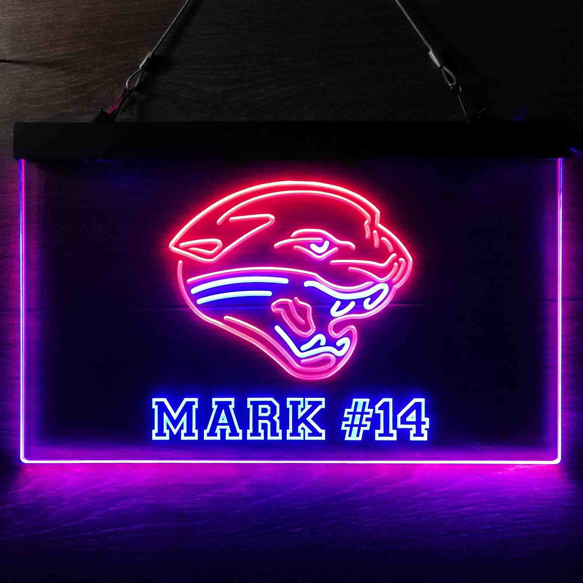 Personalized Jacksonville Jaguars Team Number Neon-Like LED Sign - ProLedSign