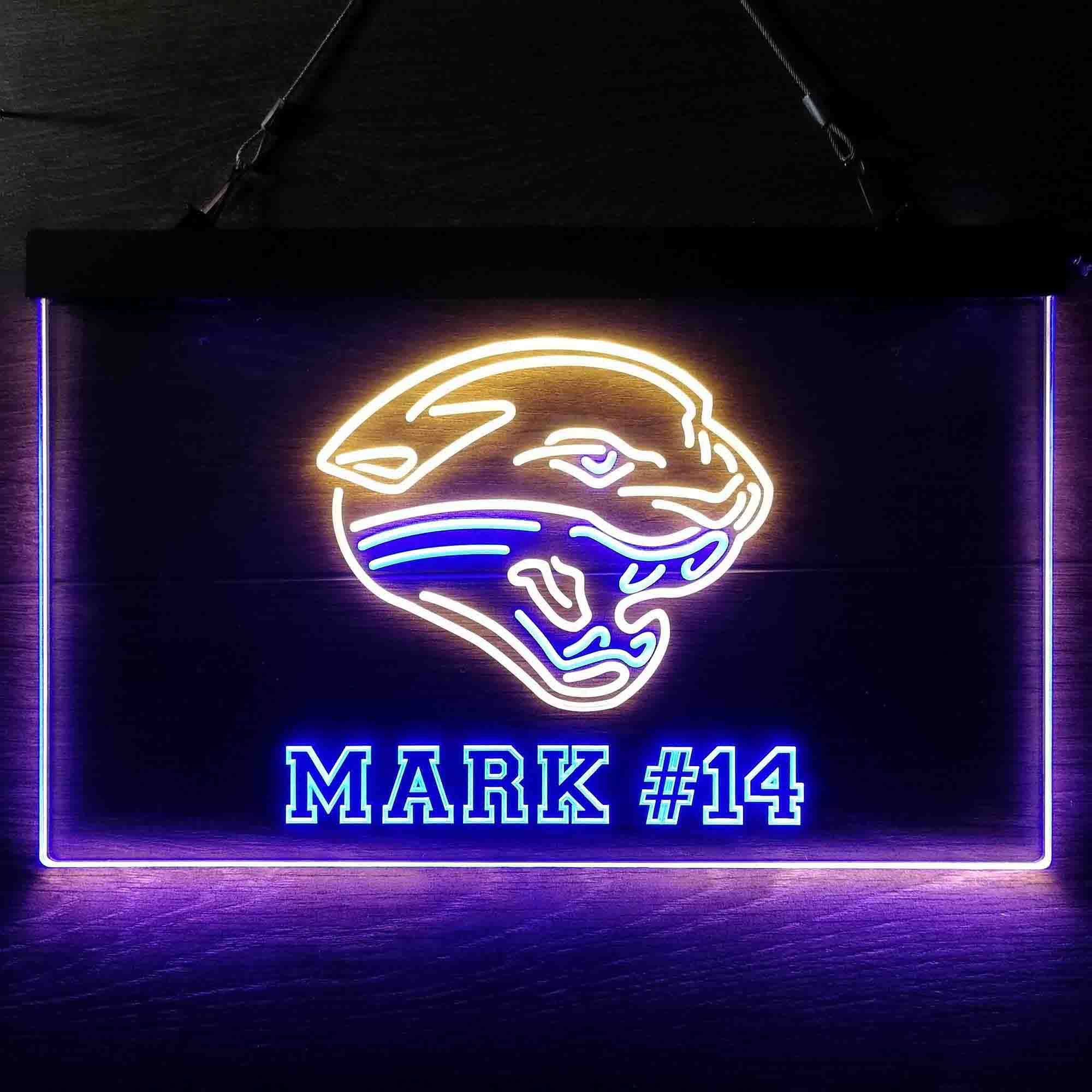 Personalized Jacksonville Jaguars Team Number Neon-Like LED Sign - ProLedSign