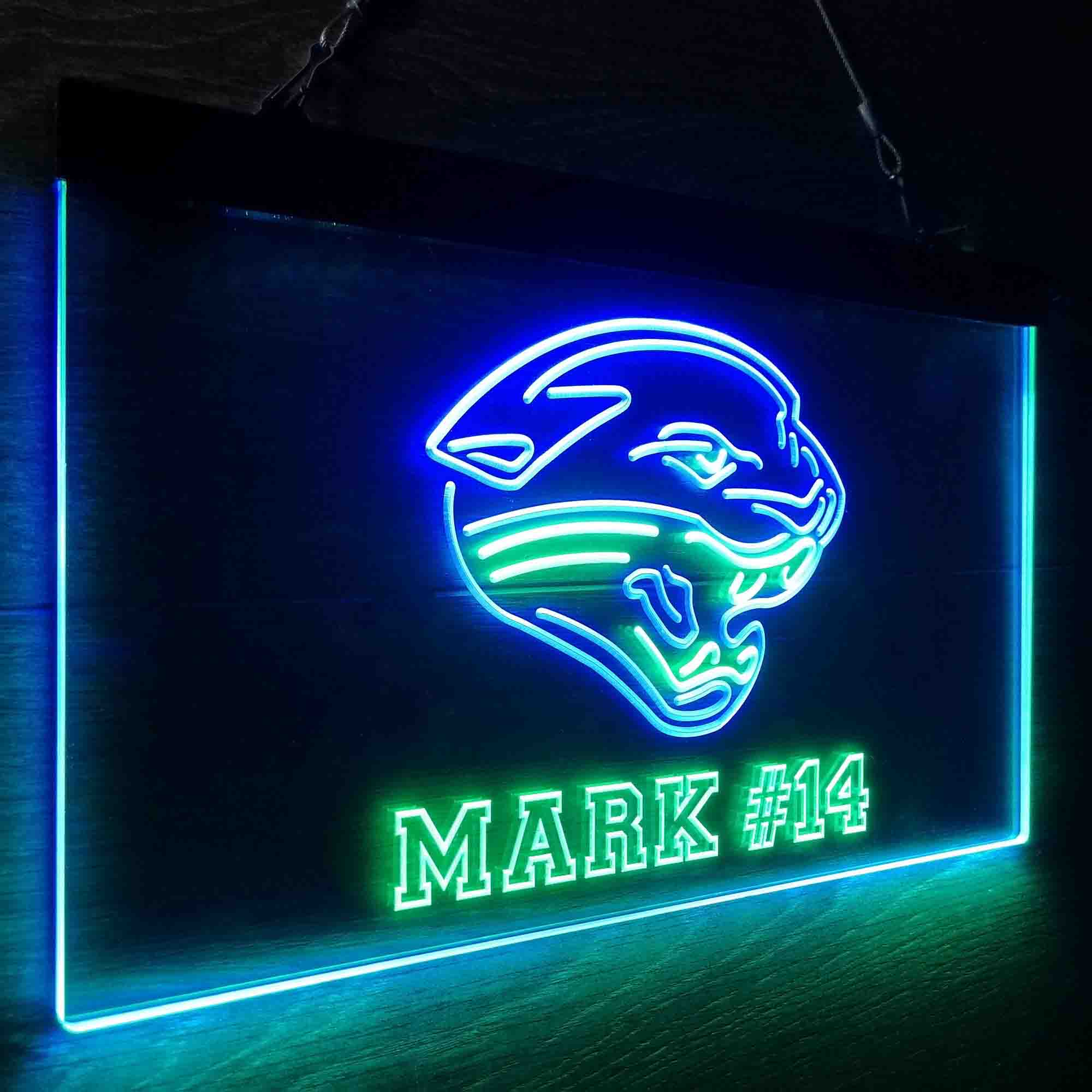 Personalized Jacksonville Jaguars Team Number Neon-Like LED Sign - ProLedSign