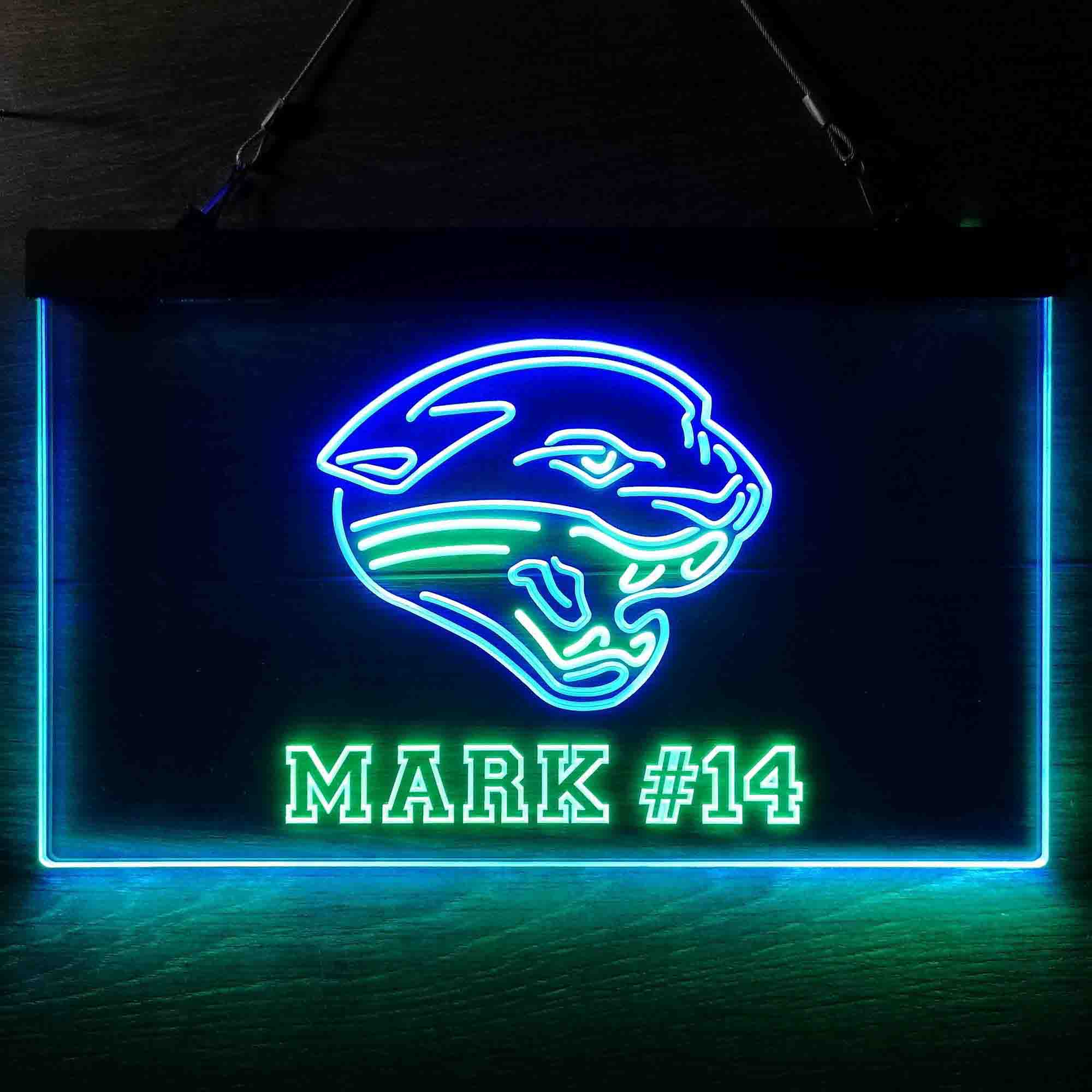 Personalized Jacksonville Jaguars Team Number Neon-Like LED Sign - ProLedSign