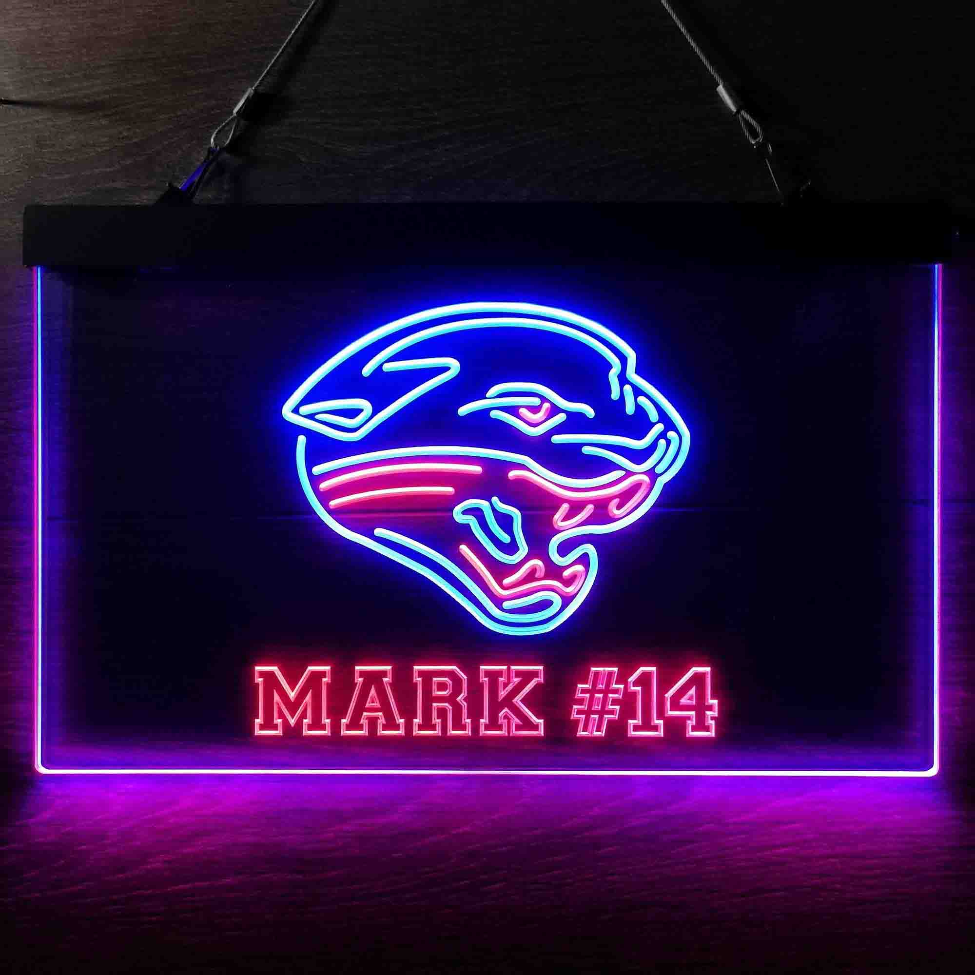 Personalized Jacksonville Jaguars Team Number Neon-Like LED Sign - ProLedSign