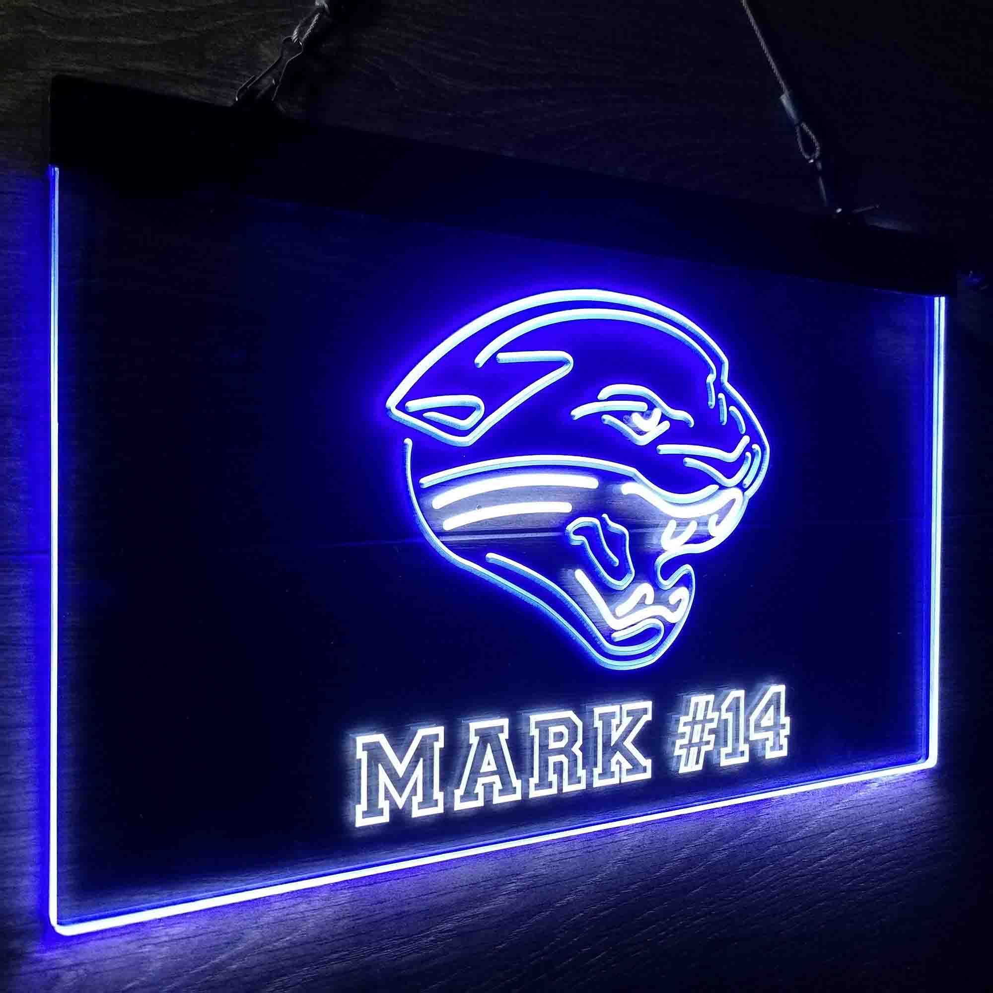 Personalized Jacksonville Jaguars Team Number Neon-Like LED Sign - ProLedSign