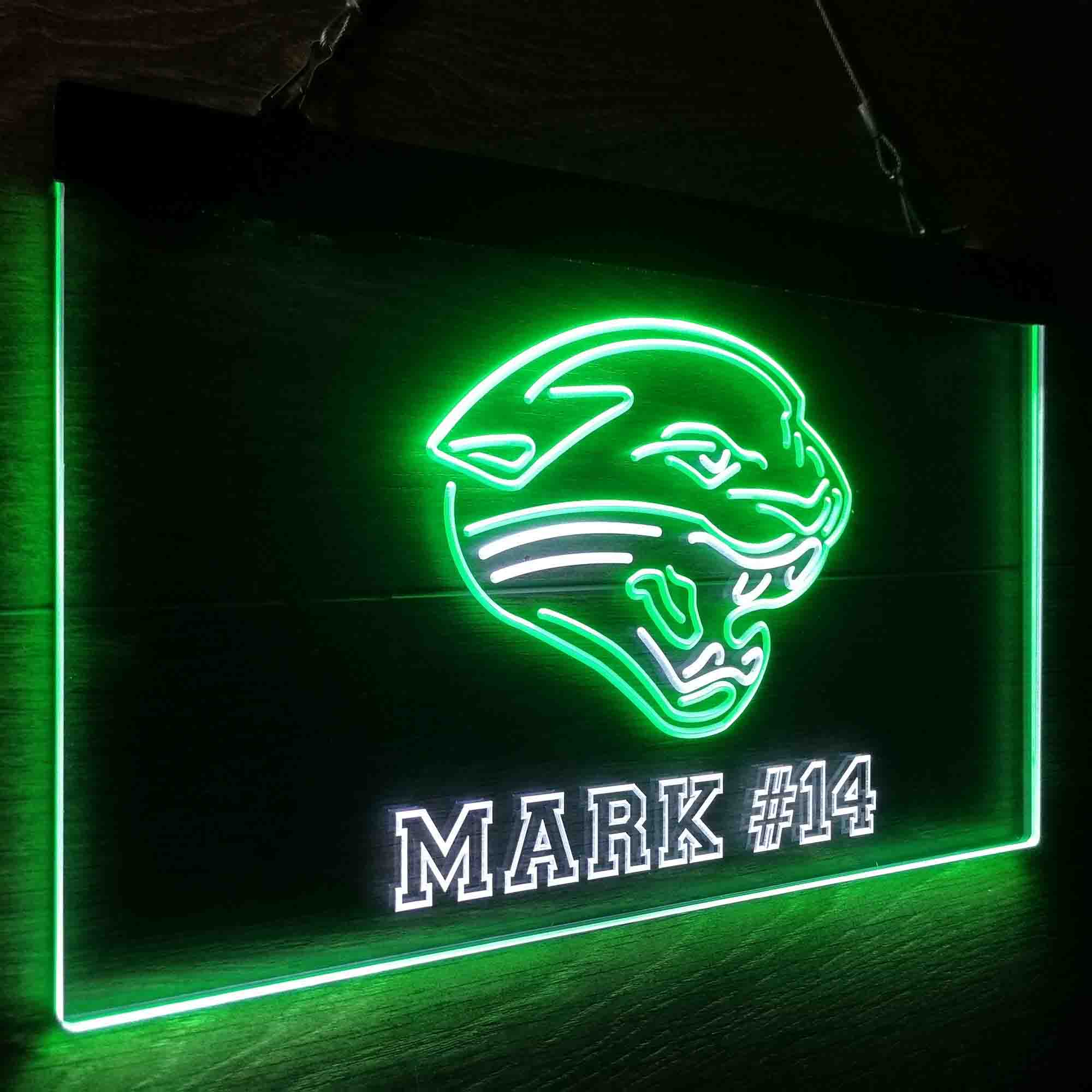 Personalized Jacksonville Jaguars Team Number Neon-Like LED Sign - ProLedSign