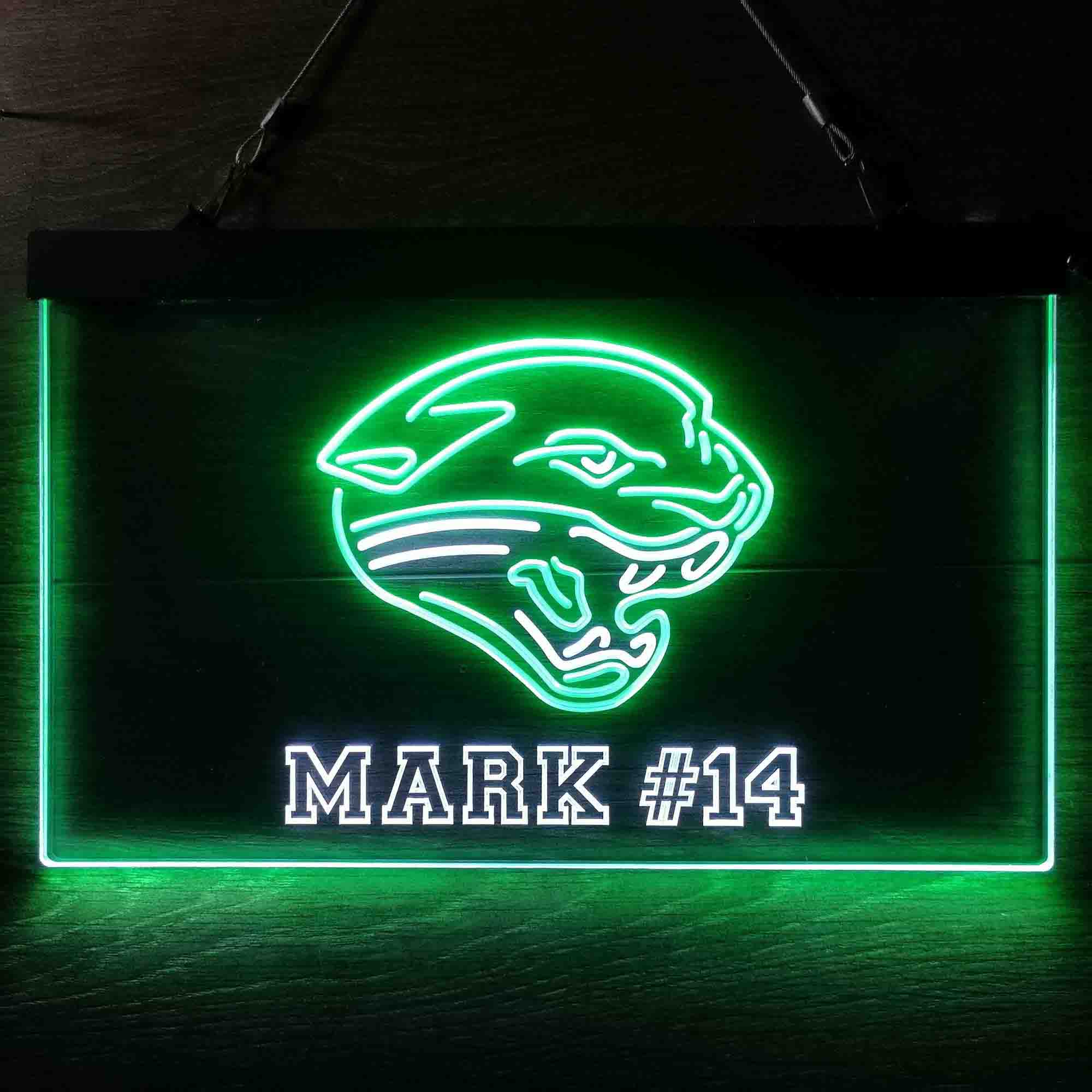 Personalized Jacksonville Jaguars Team Number Neon-Like LED Sign - ProLedSign