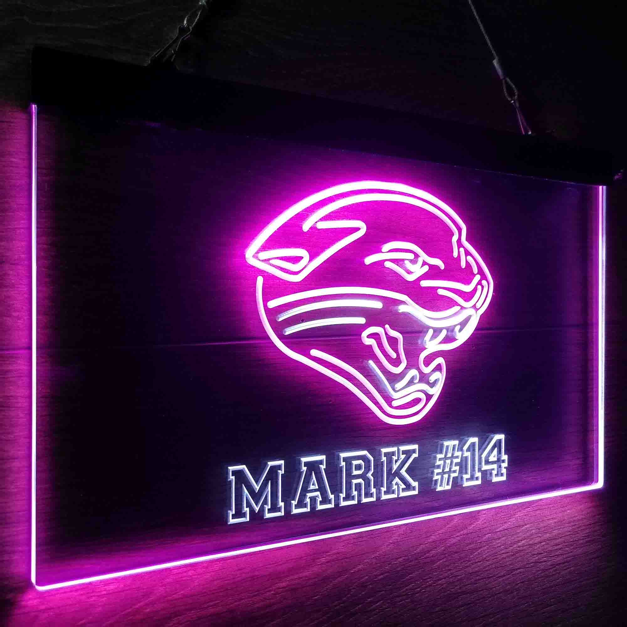 Personalized Jacksonville Jaguars Team Number Neon-Like LED Sign - ProLedSign