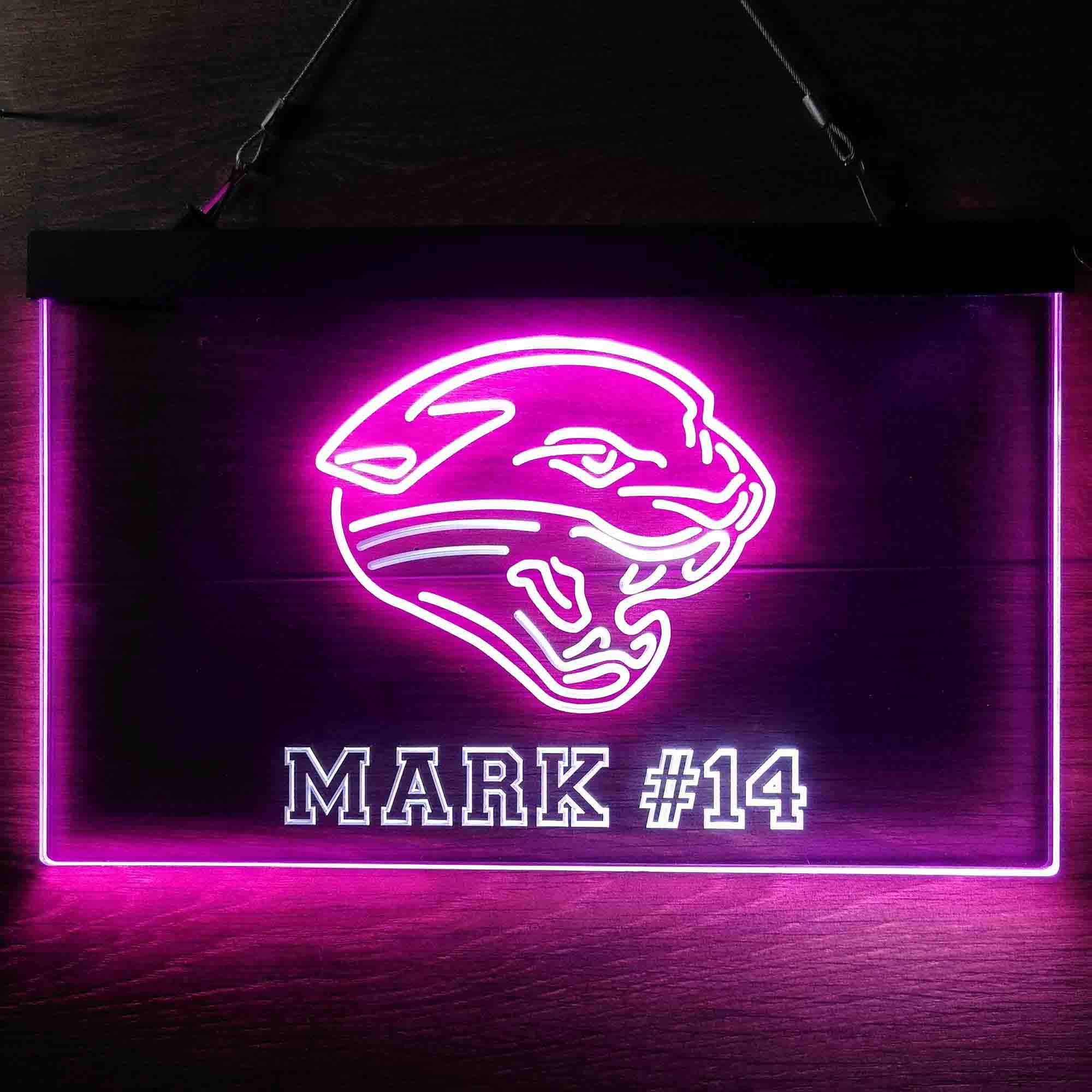 Personalized Jacksonville Jaguars Team Number Neon-Like LED Sign - ProLedSign