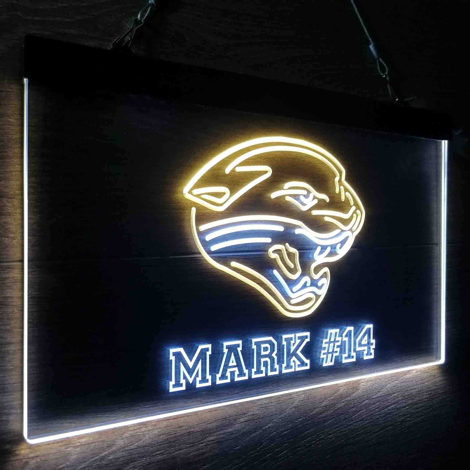 Personalized Jacksonville Jaguars Team Number Neon-Like LED Sign - ProLedSign