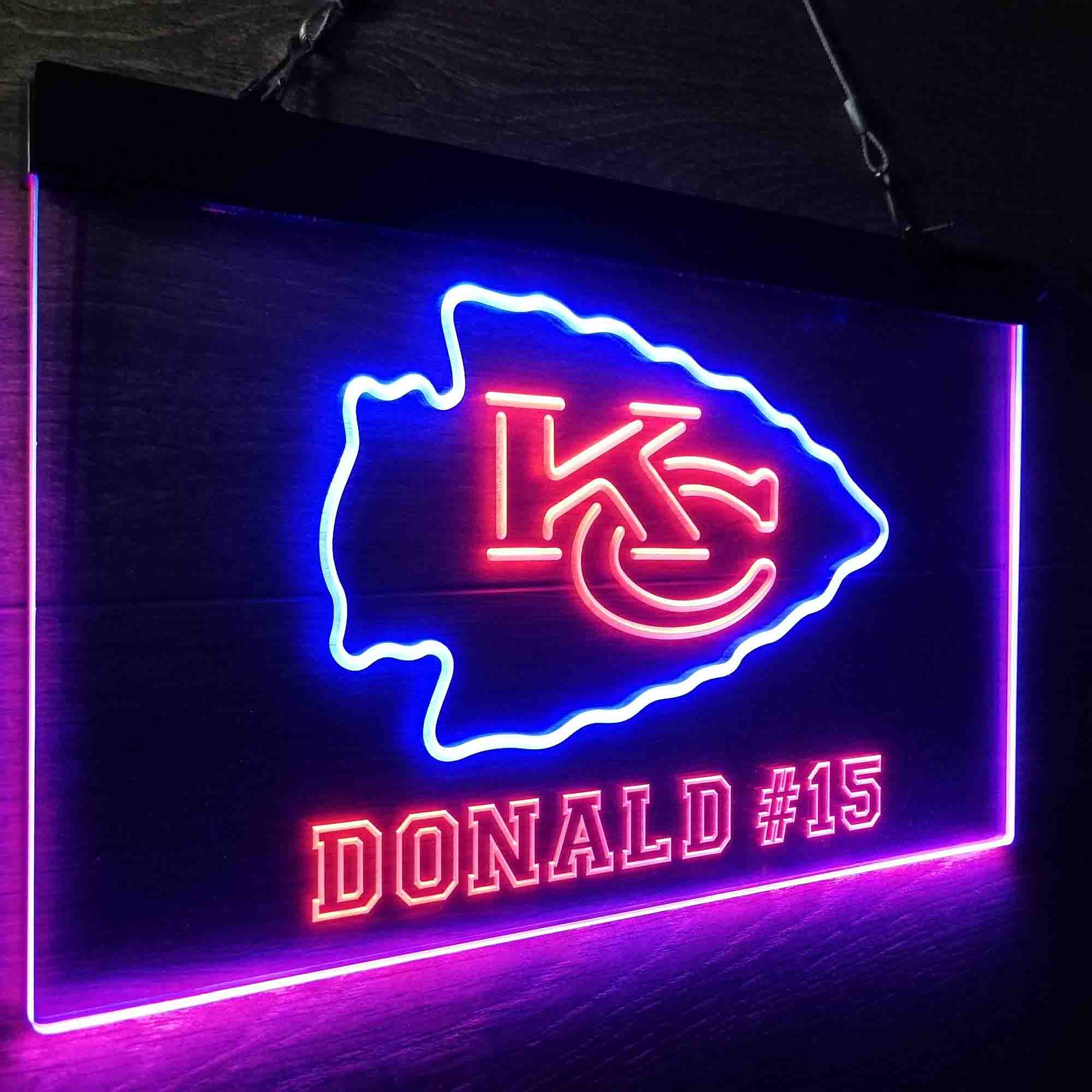 Personalized Kansas City Chiefs Team Number Neon-Like LED Sign - ProLedSign