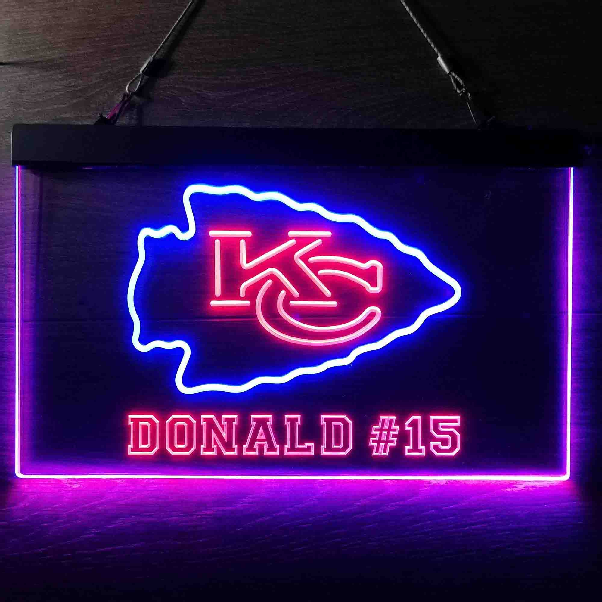 Personalized Kansas City Chiefs Team Number Neon-Like LED Sign - ProLedSign