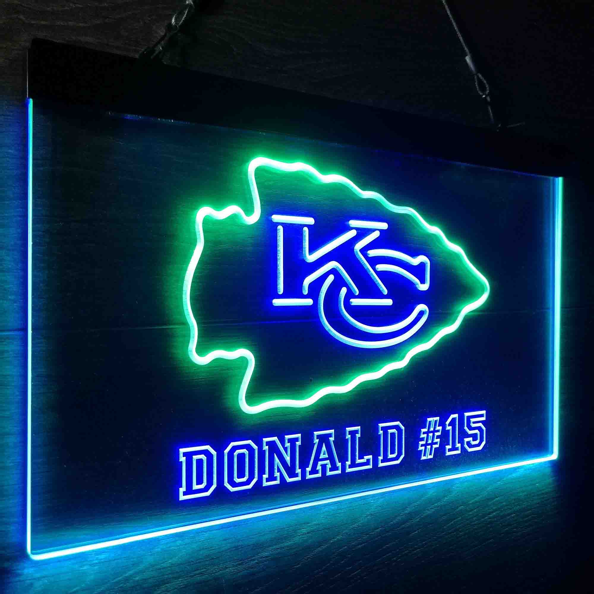 Personalized Kansas City Chiefs Team Number Neon-Like LED Sign - ProLedSign