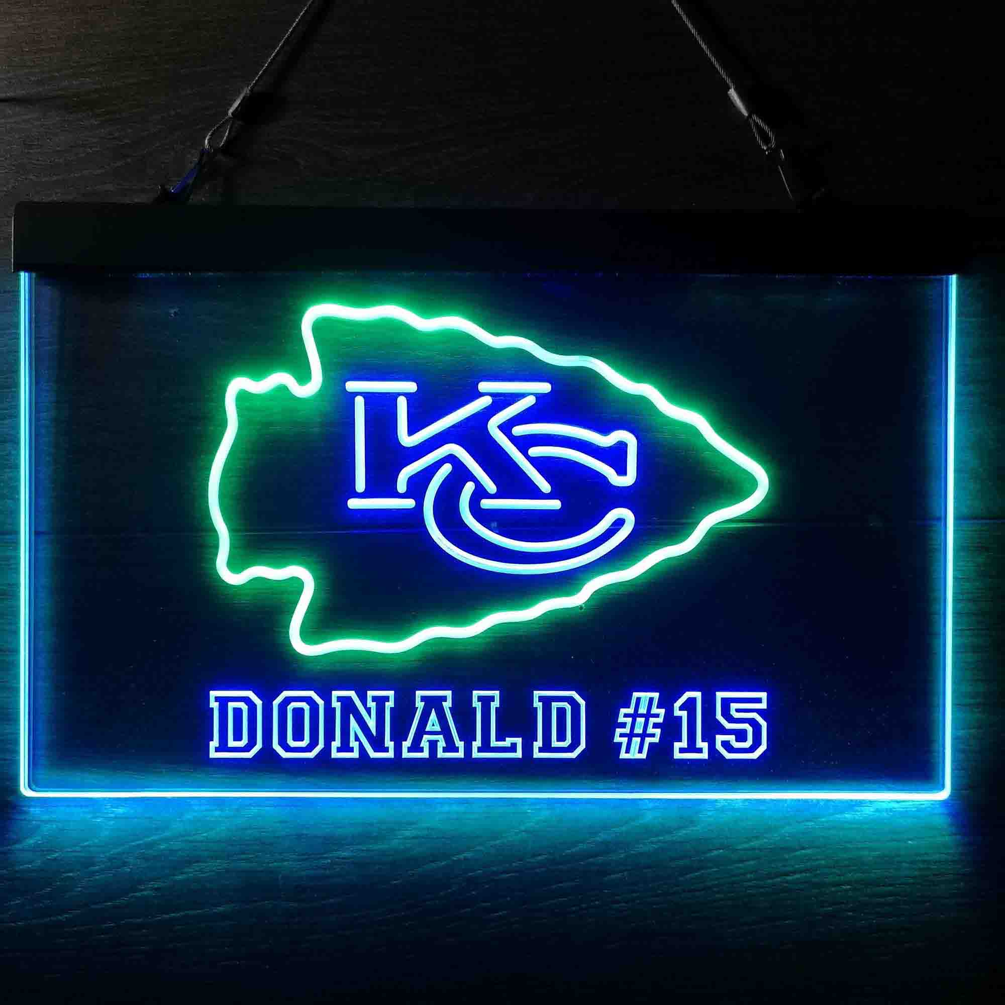 Personalized Kansas City Chiefs Team Number Neon-Like LED Sign - ProLedSign