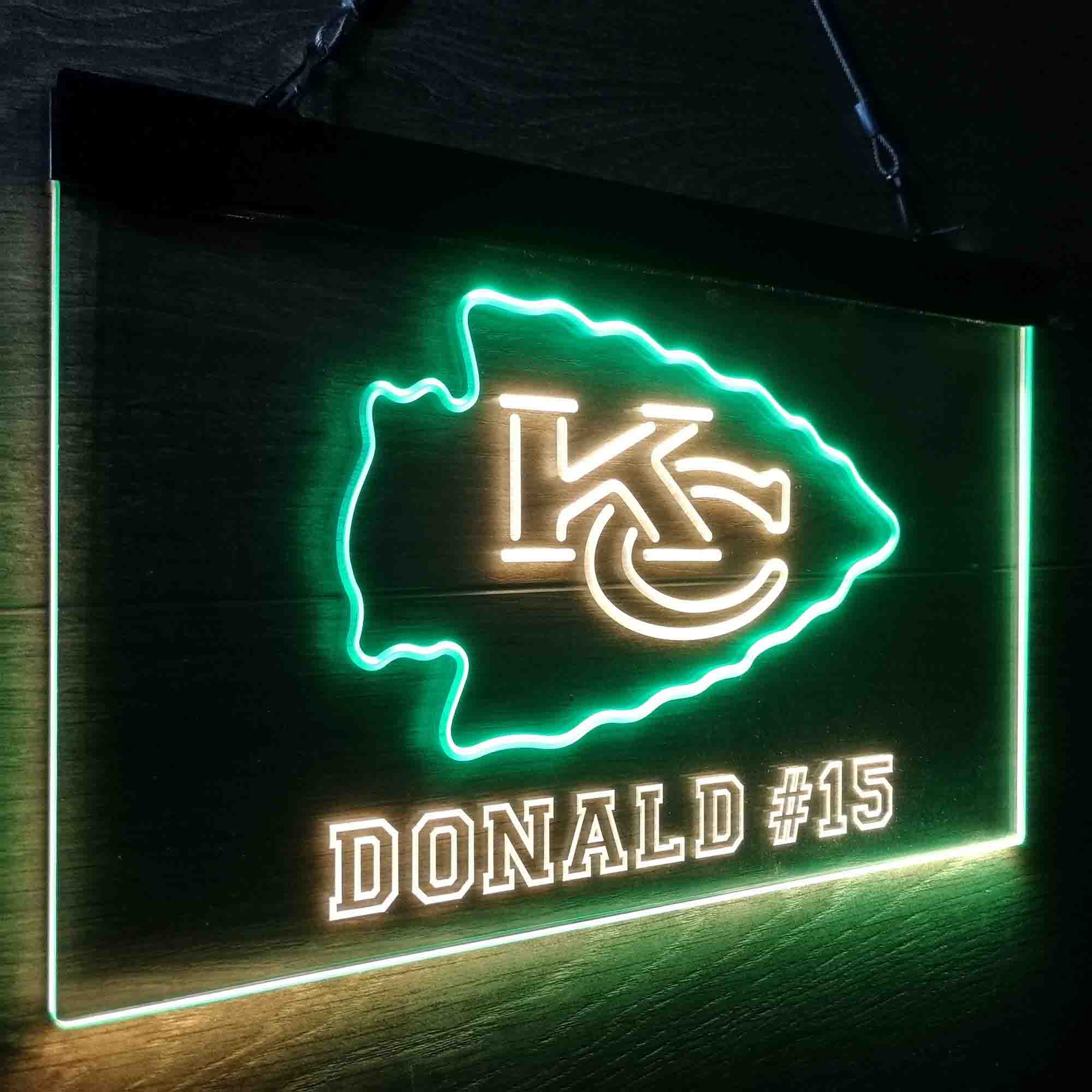 Personalized Kansas City Chiefs Team Number Neon-Like LED Sign - ProLedSign