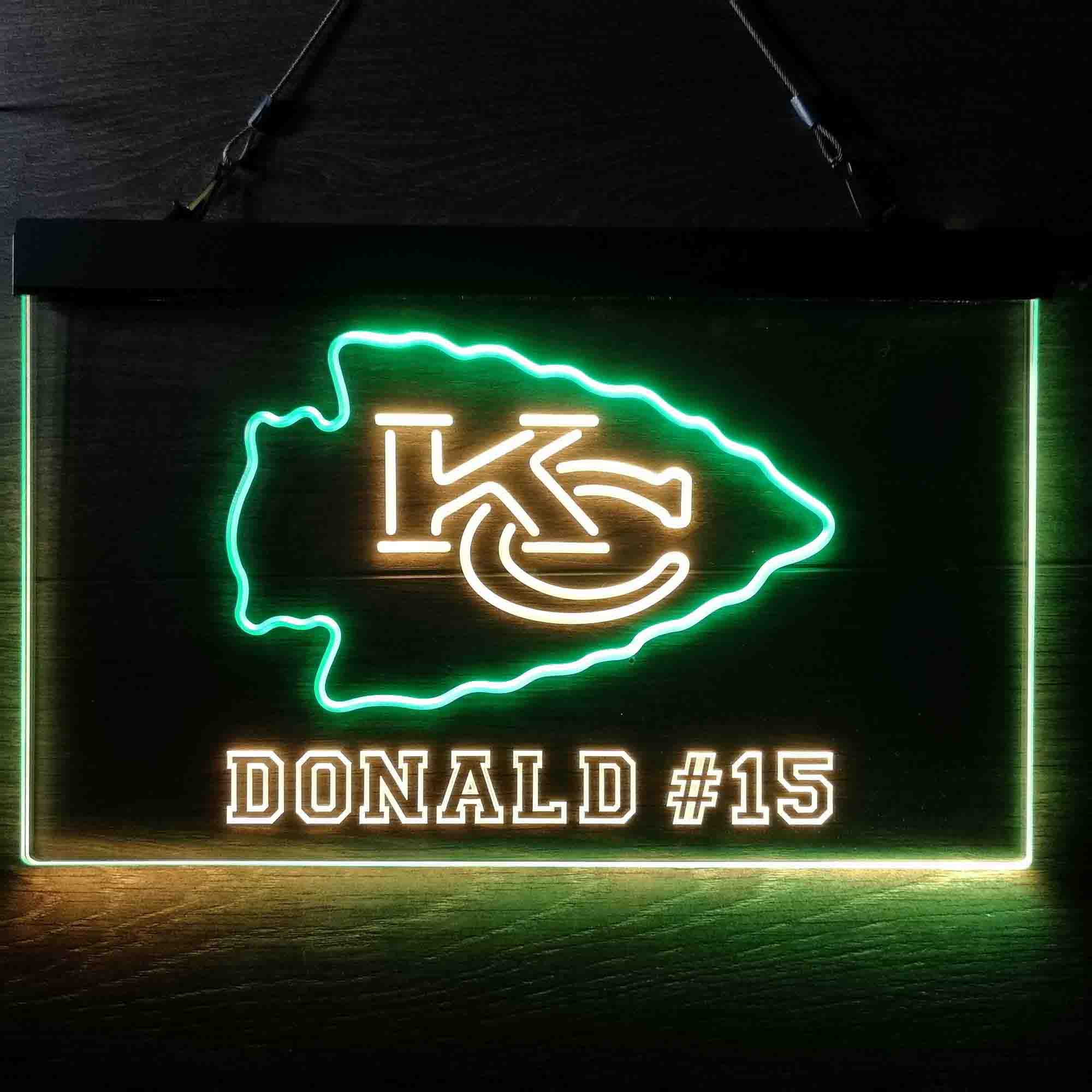 Personalized Kansas City Chiefs Team Number Neon-Like LED Sign - ProLedSign