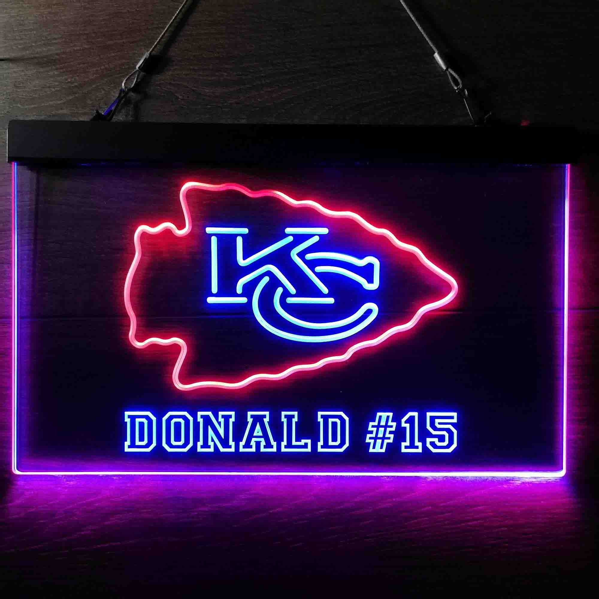 Personalized Kansas City Chiefs Team Number Neon-Like LED Sign - ProLedSign