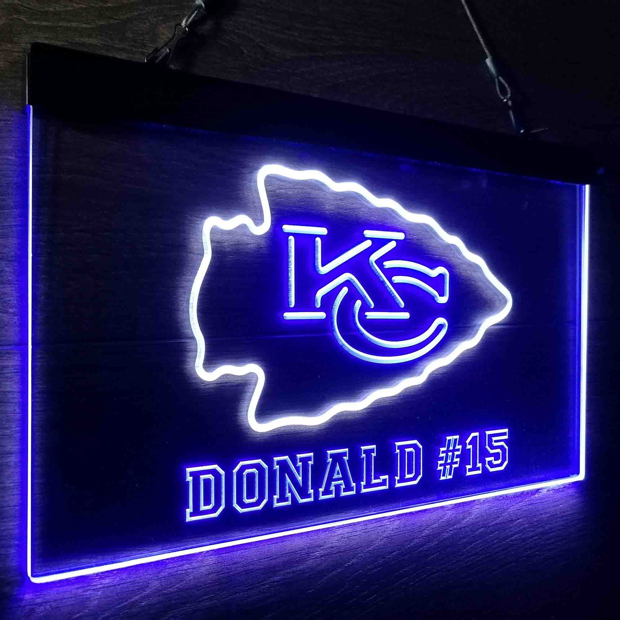 Personalized Kansas City Chiefs Team Number Neon-Like LED Sign - ProLedSign