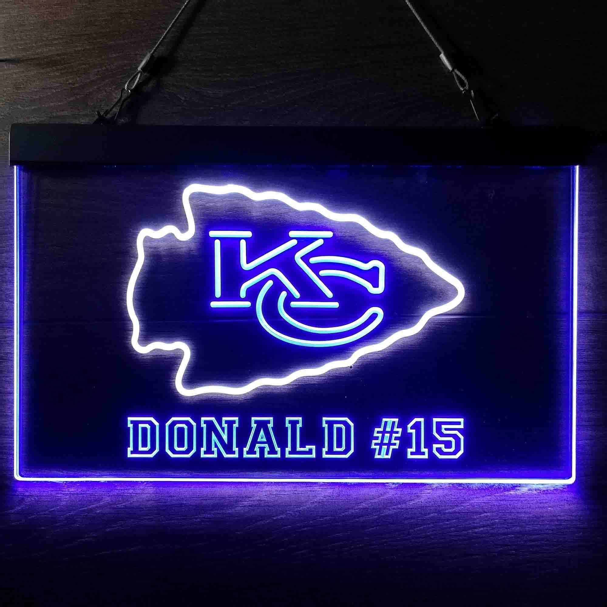 Personalized Kansas City Chiefs Team Number Neon-Like LED Sign - ProLedSign