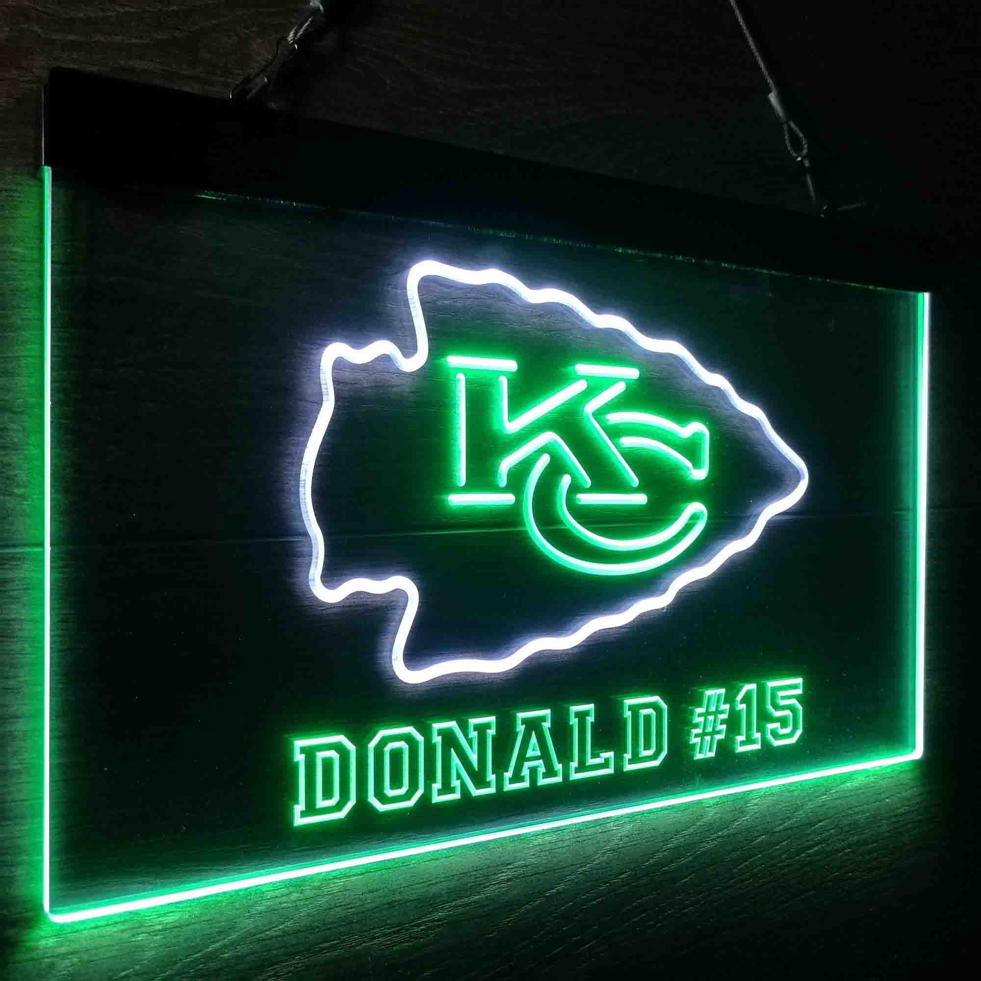 Personalized Kansas City Chiefs Team Number Neon-Like LED Sign - ProLedSign