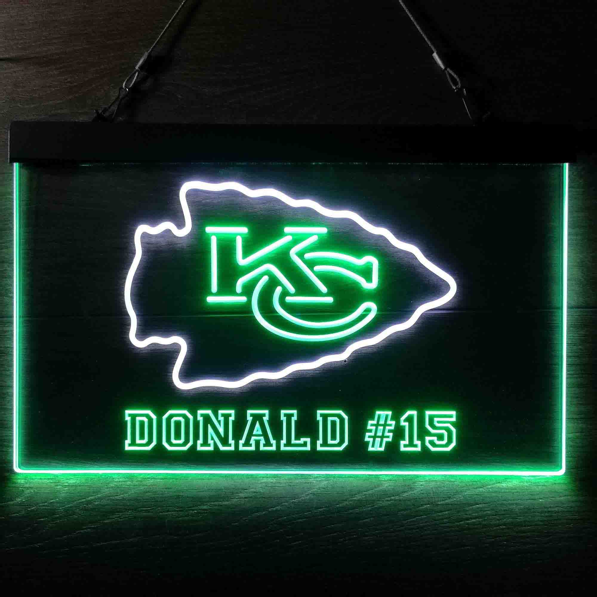 Personalized Kansas City Chiefs Team Number Neon-Like LED Sign - ProLedSign