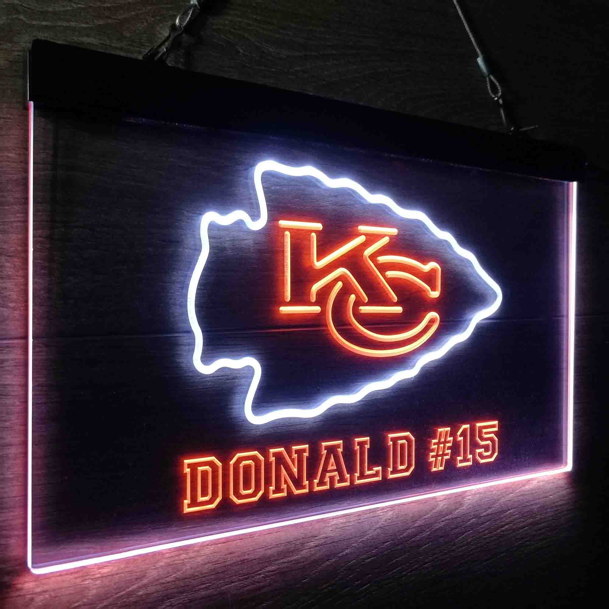 Personalized Kansas City Chiefs Team Number Neon-Like LED Sign - ProLedSign