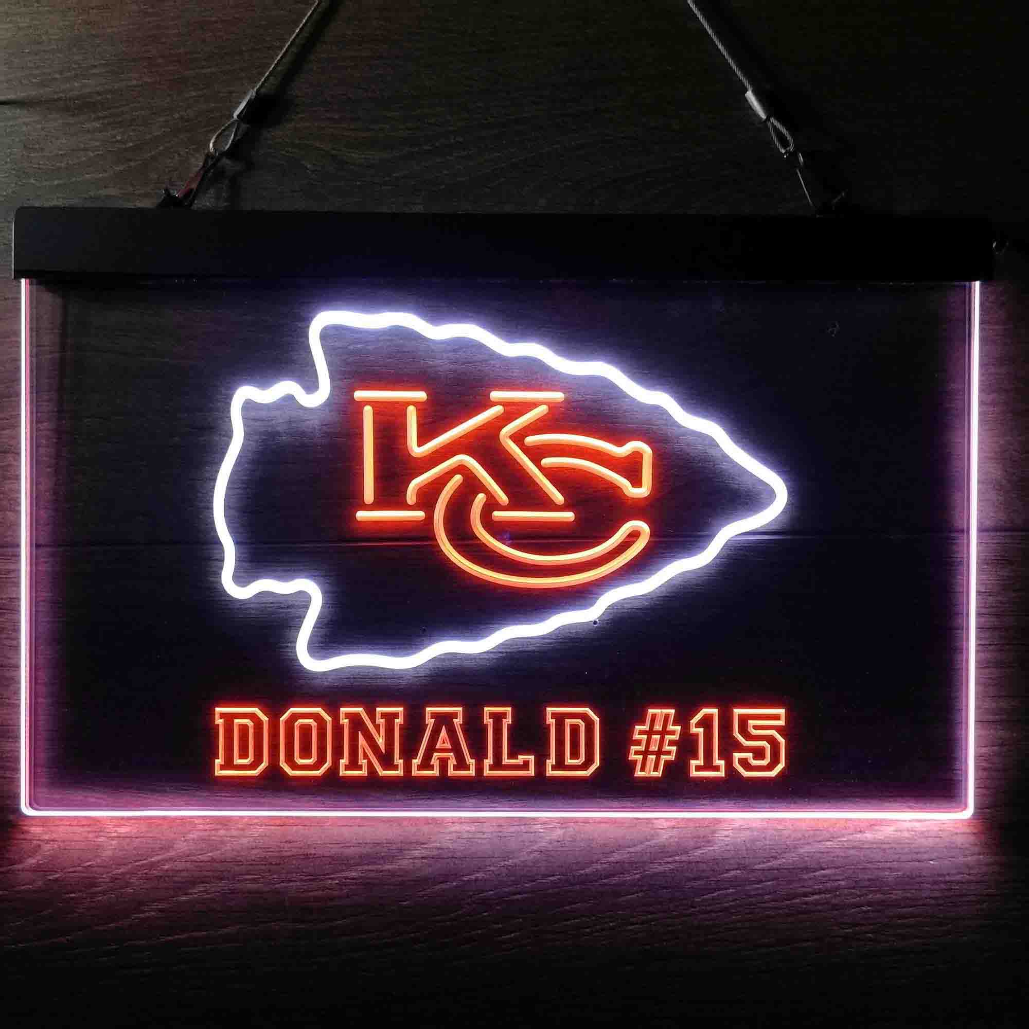 Personalized Kansas City Chiefs Team Number Neon-Like LED Sign - ProLedSign