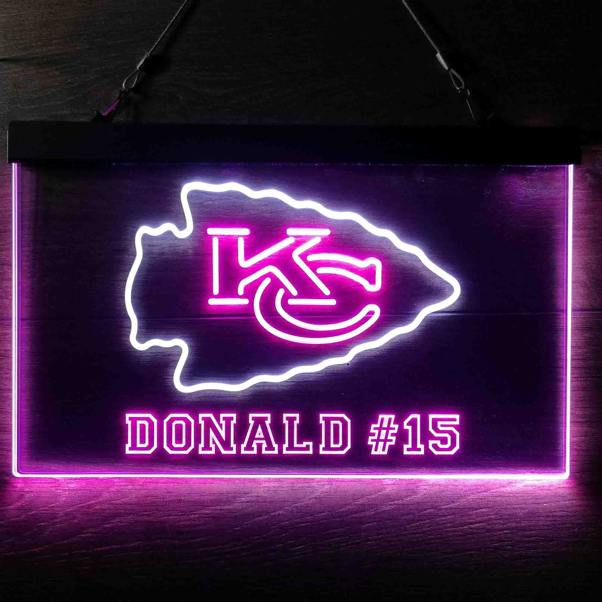 Personalized Kansas City Chiefs Team Number Neon-Like LED Sign - ProLedSign