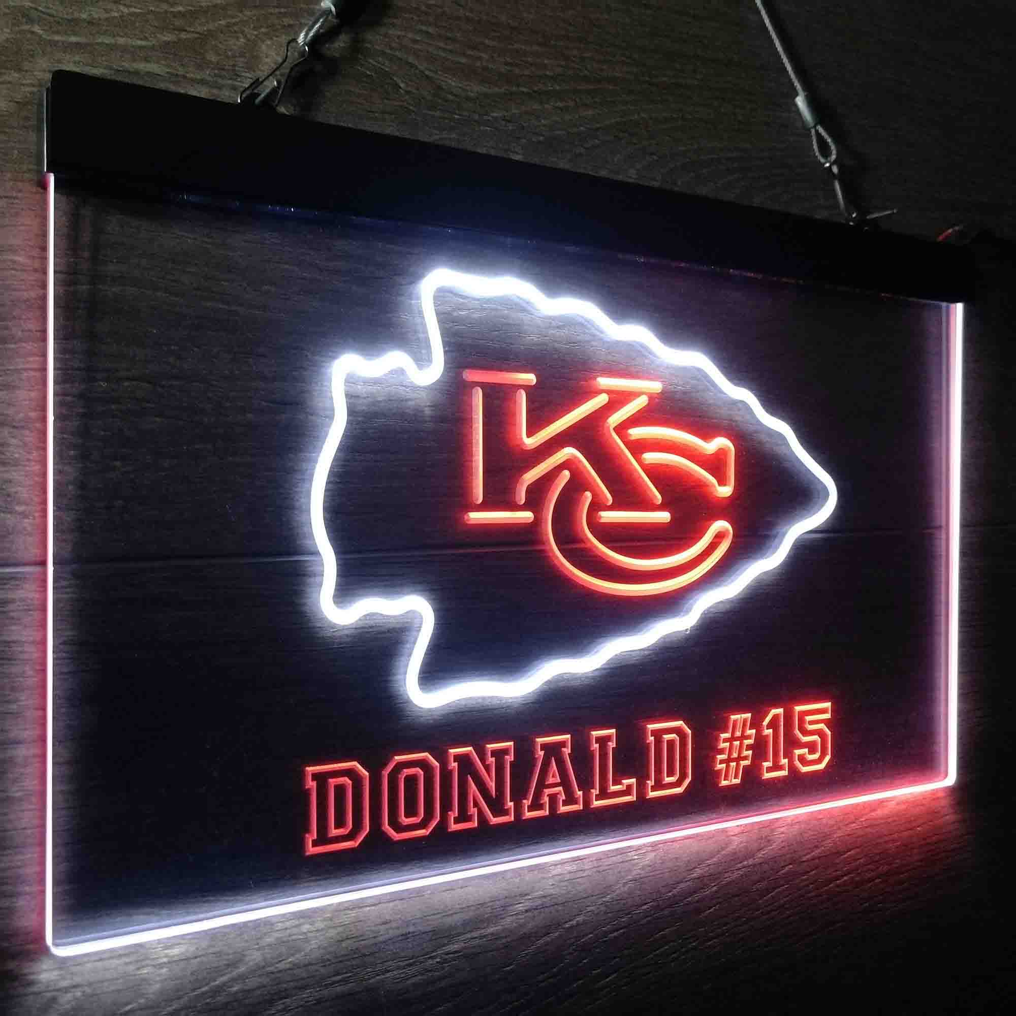 Personalized Kansas City Chiefs Team Number Neon-Like LED Sign - ProLedSign