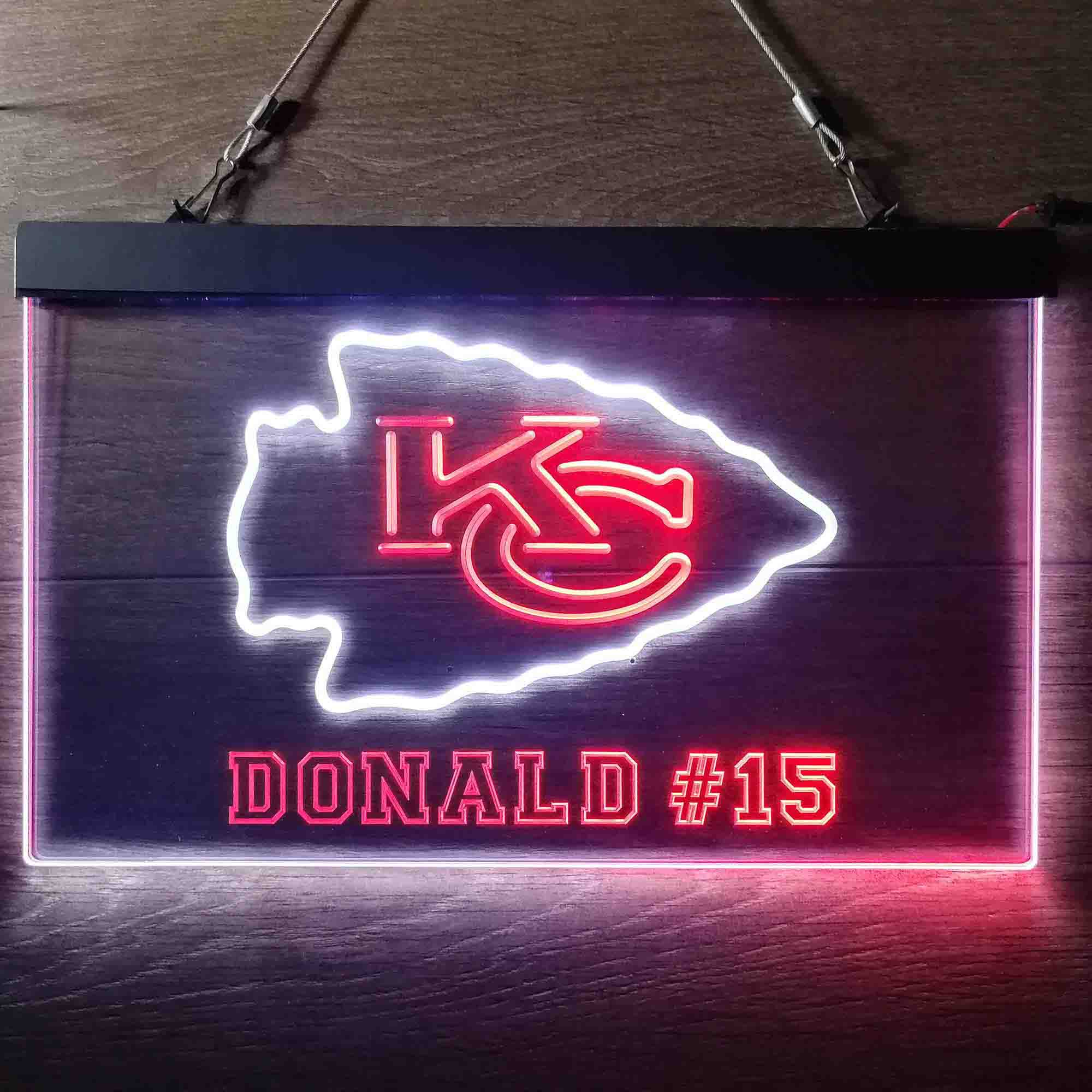 Personalized Kansas City Chiefs Team Number Neon-Like LED Sign - ProLedSign