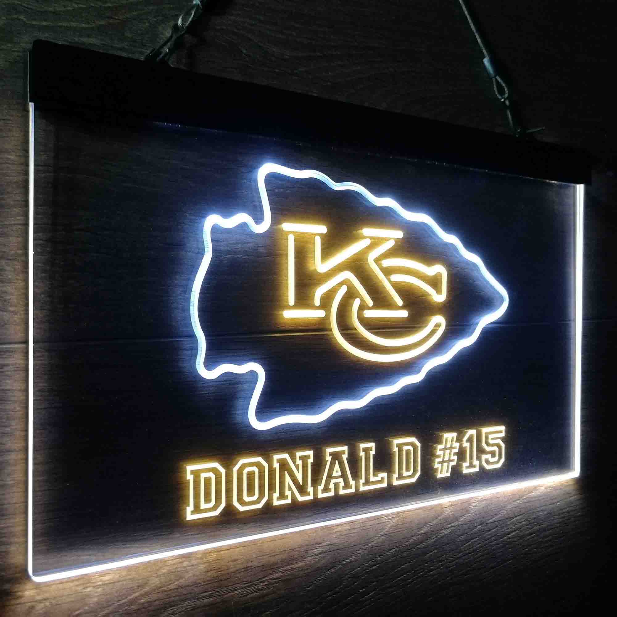 Personalized Kansas City Chiefs Team Number Neon-Like LED Sign - ProLedSign