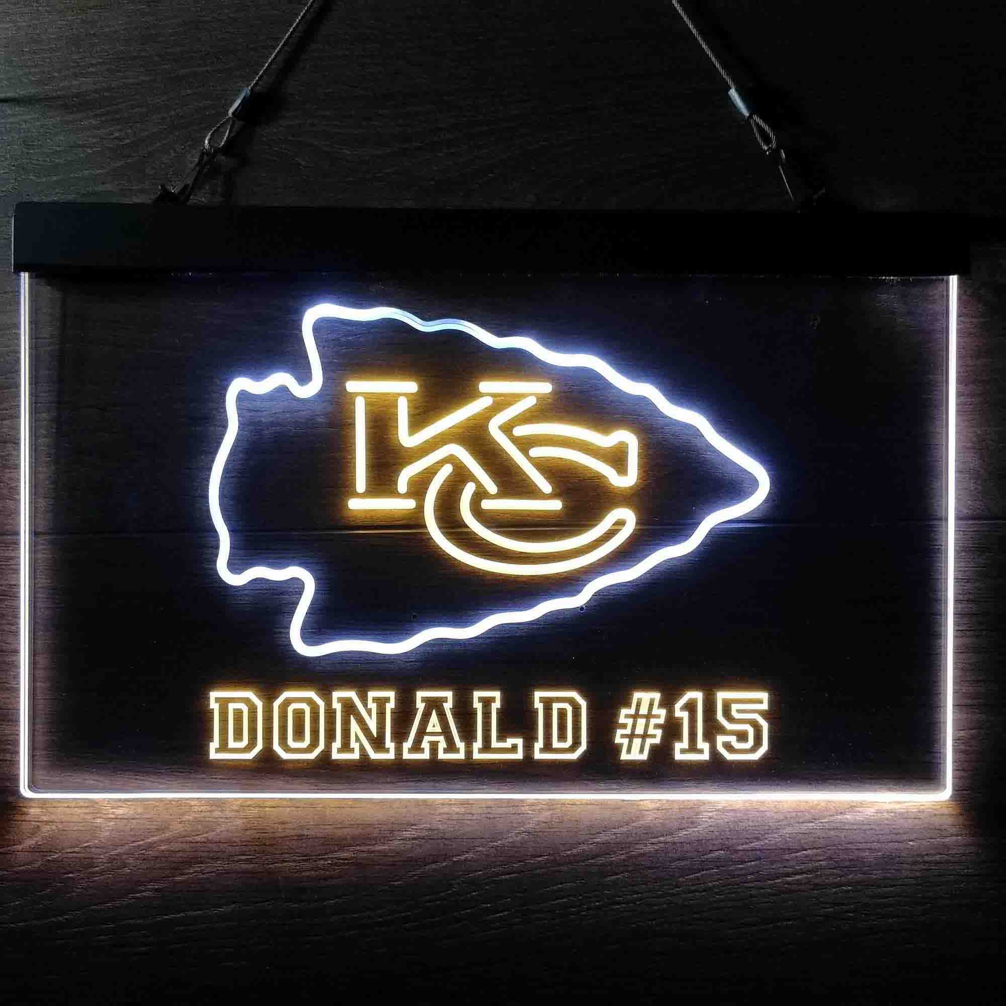 Personalized Kansas City Chiefs Team Number Neon-Like LED Sign - ProLedSign