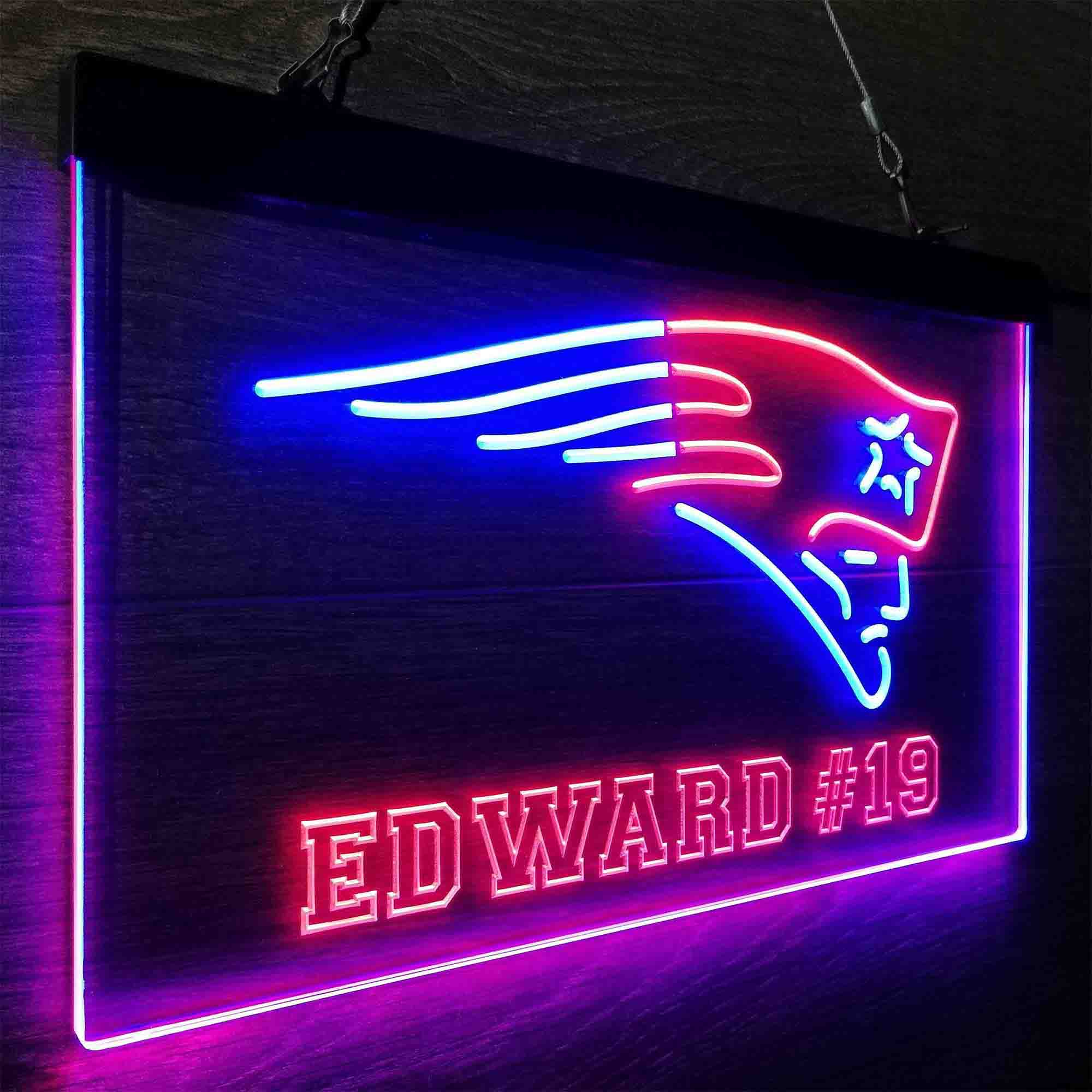 Personalized New England Patriots Team Number Neon-Like LED Sign - ProLedSign