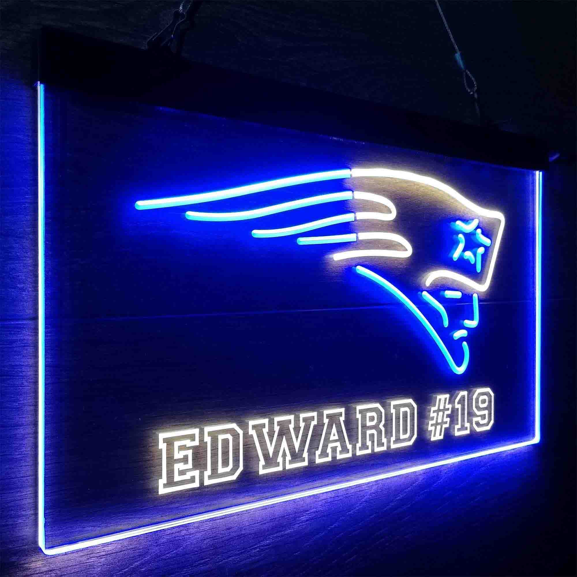 Personalized New England Patriots Team Number Neon-Like LED Sign - ProLedSign