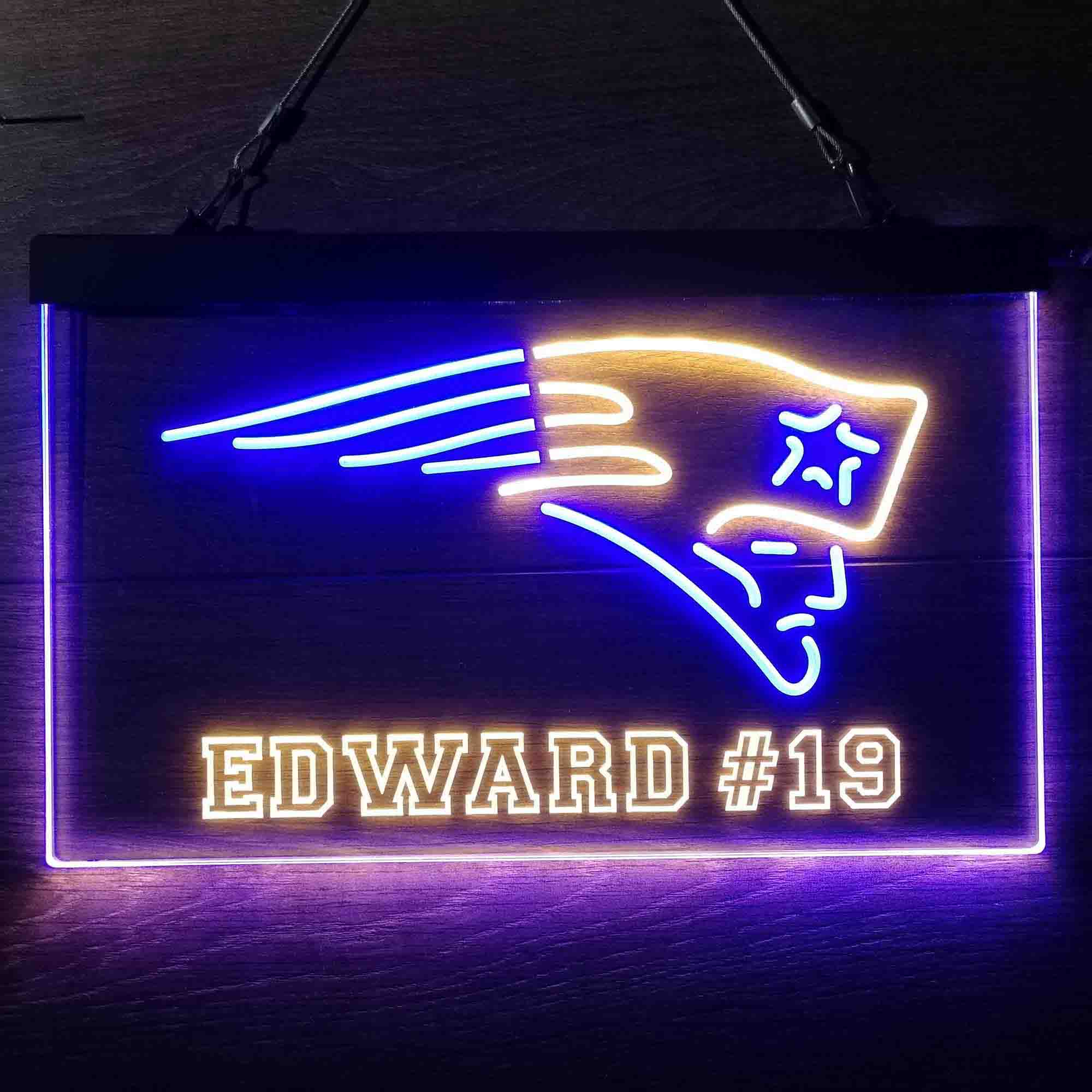 Personalized New England Patriots Team Number Neon-Like LED Sign - ProLedSign