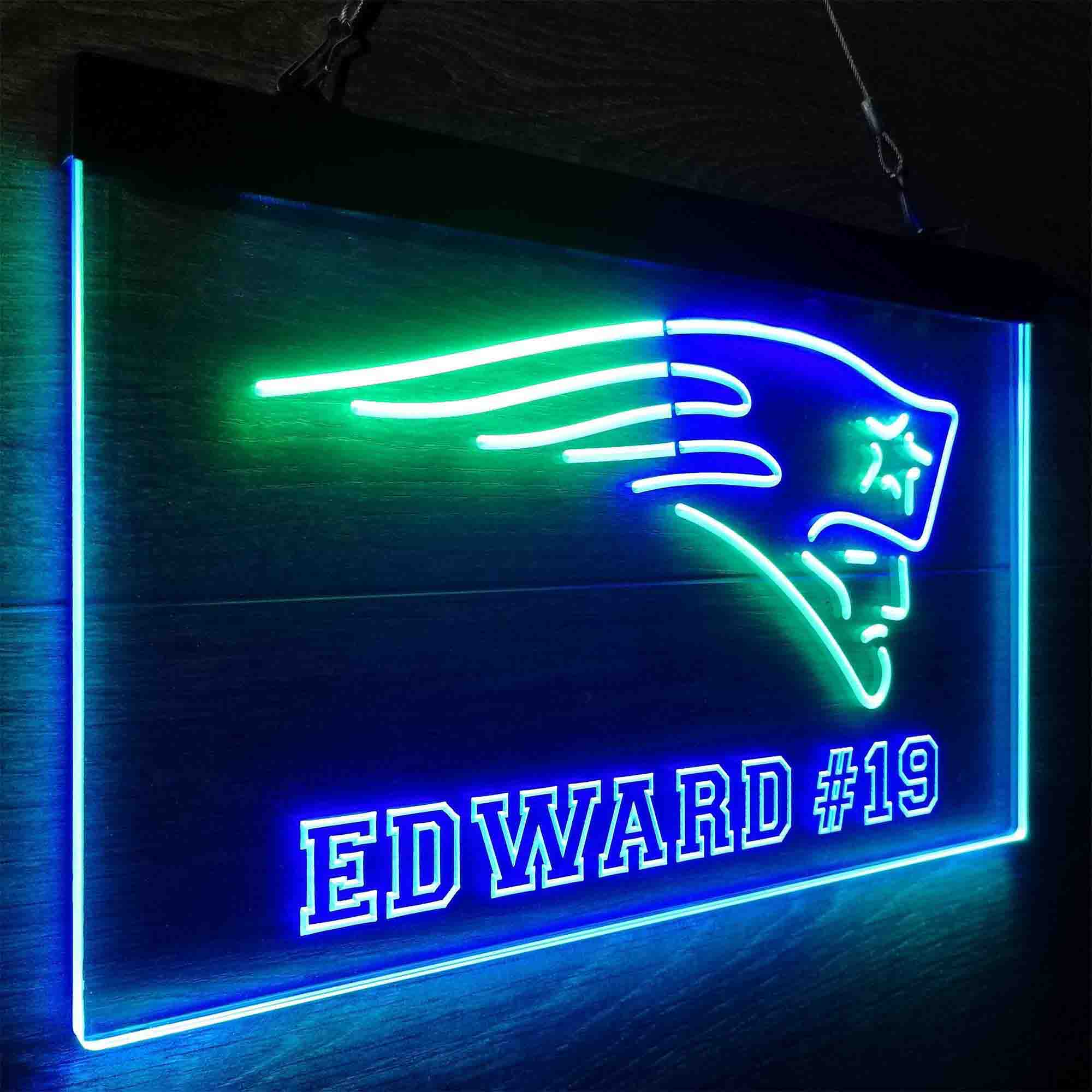 Personalized New England Patriots Team Number Neon-Like LED Sign - ProLedSign