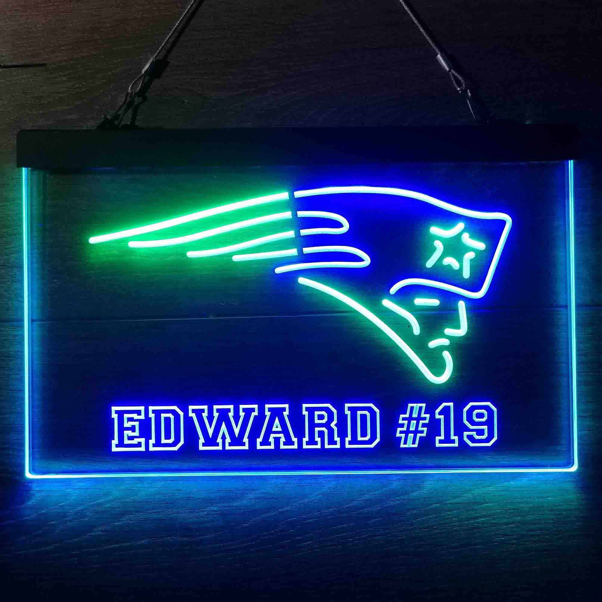 Personalized New England Patriots Team Number Neon-Like LED Sign - ProLedSign