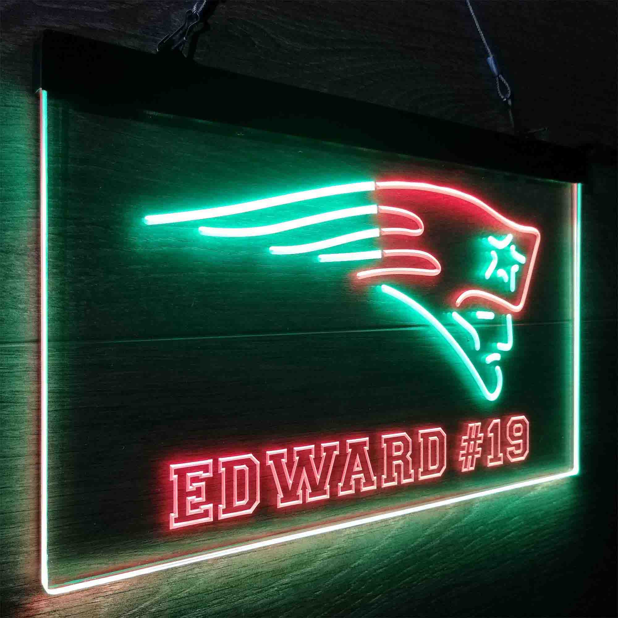 Personalized New England Patriots Team Number Neon-Like LED Sign - ProLedSign