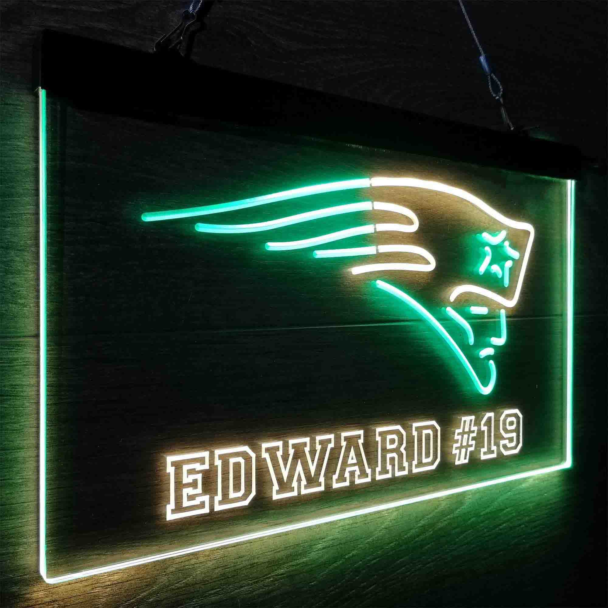 Personalized New England Patriots Team Number Neon-Like LED Sign - ProLedSign