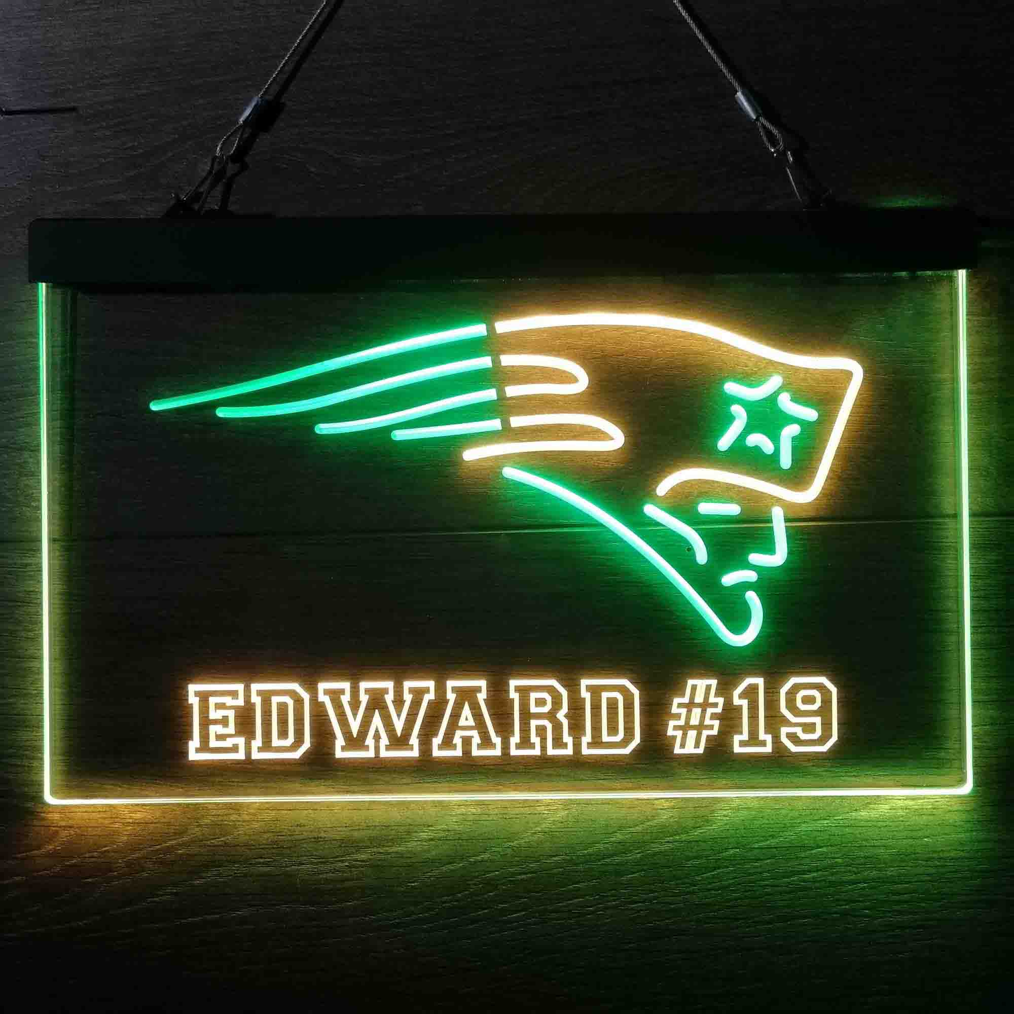 Personalized New England Patriots Team Number Neon-Like LED Sign - ProLedSign