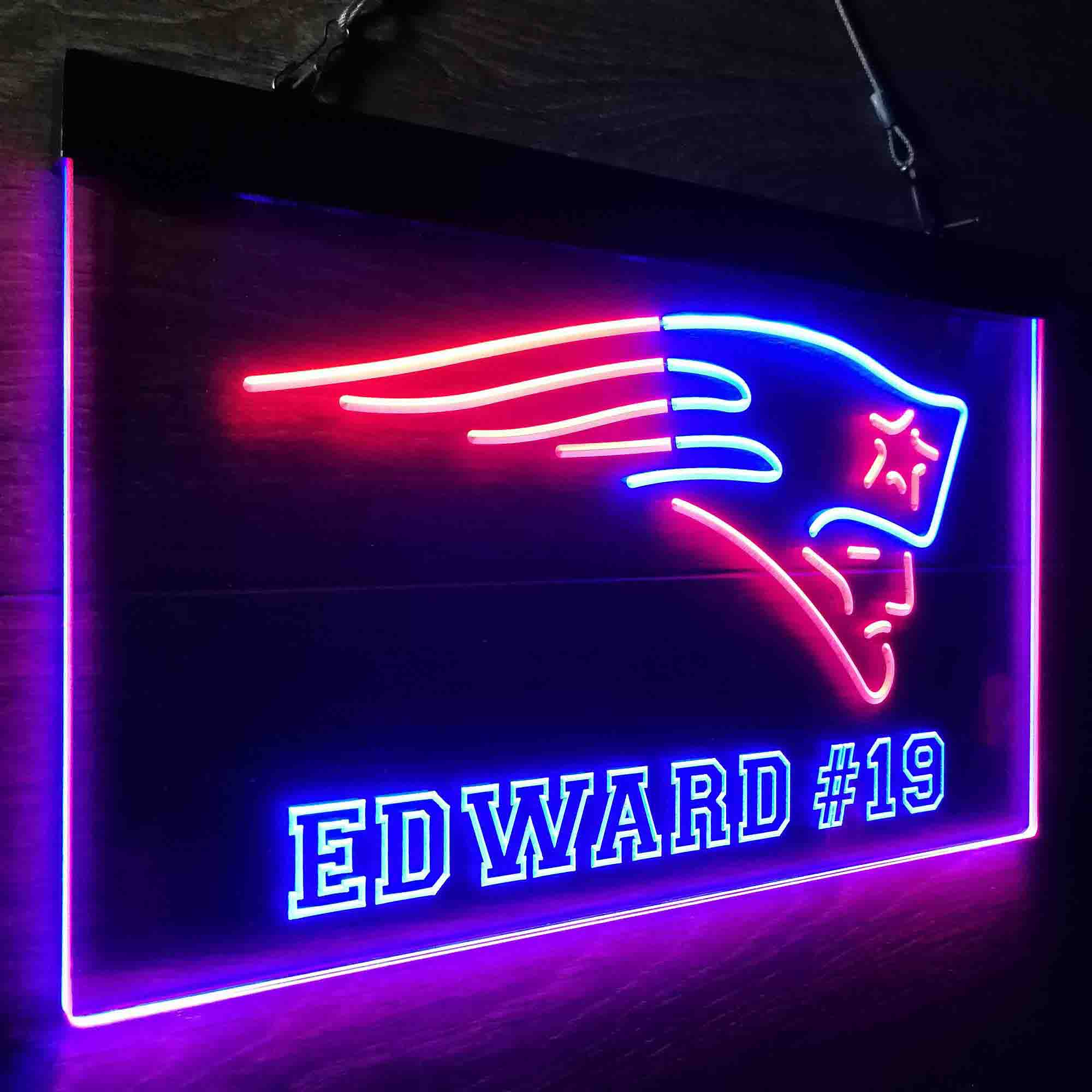 Personalized New England Patriots Team Number Neon-Like LED Sign - ProLedSign