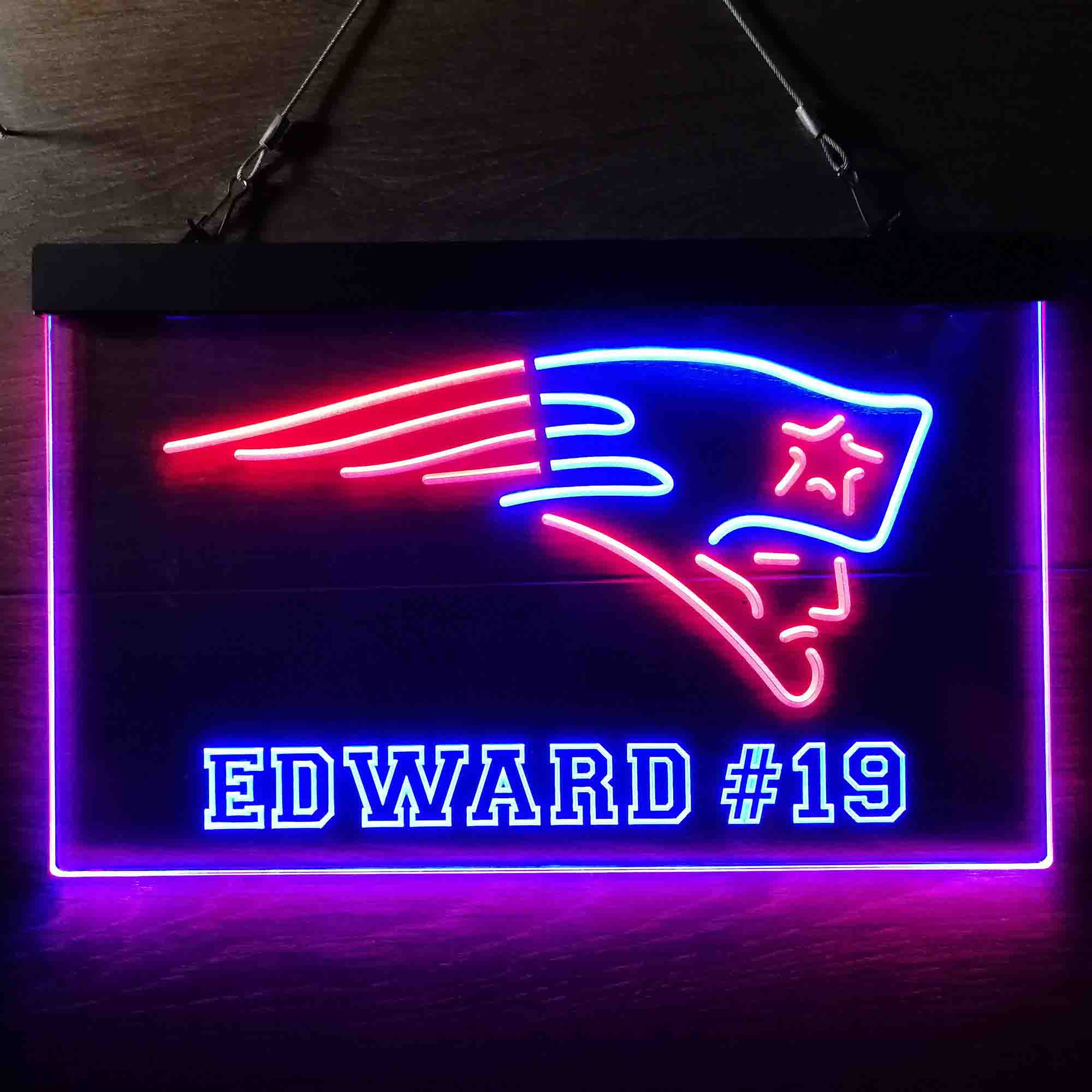 Personalized New England Patriots Team Number Neon-Like LED Sign - ProLedSign