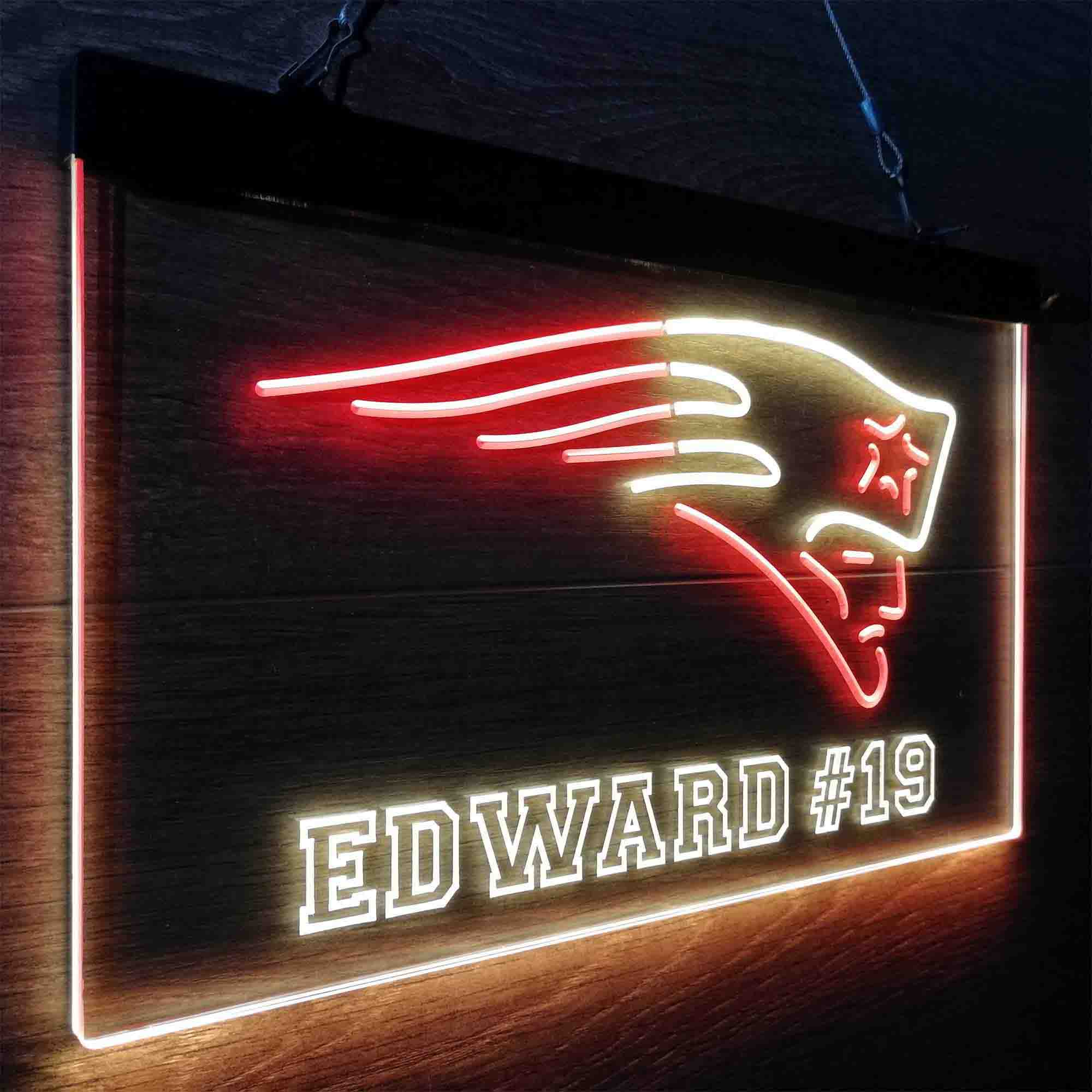 Personalized New England Patriots Team Number Neon-Like LED Sign - ProLedSign